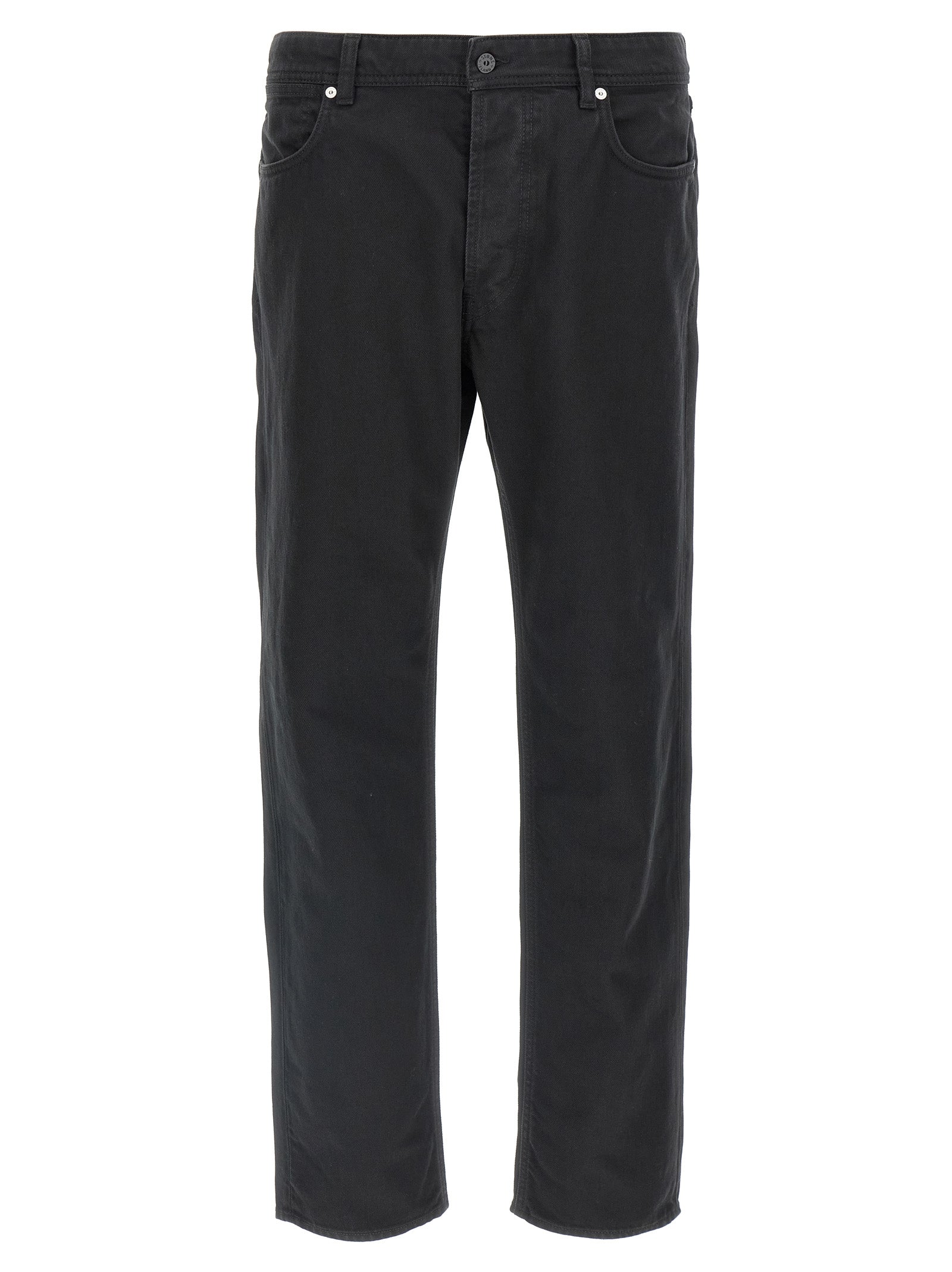 Stone Island Black Cotton Straight-Leg Jeans