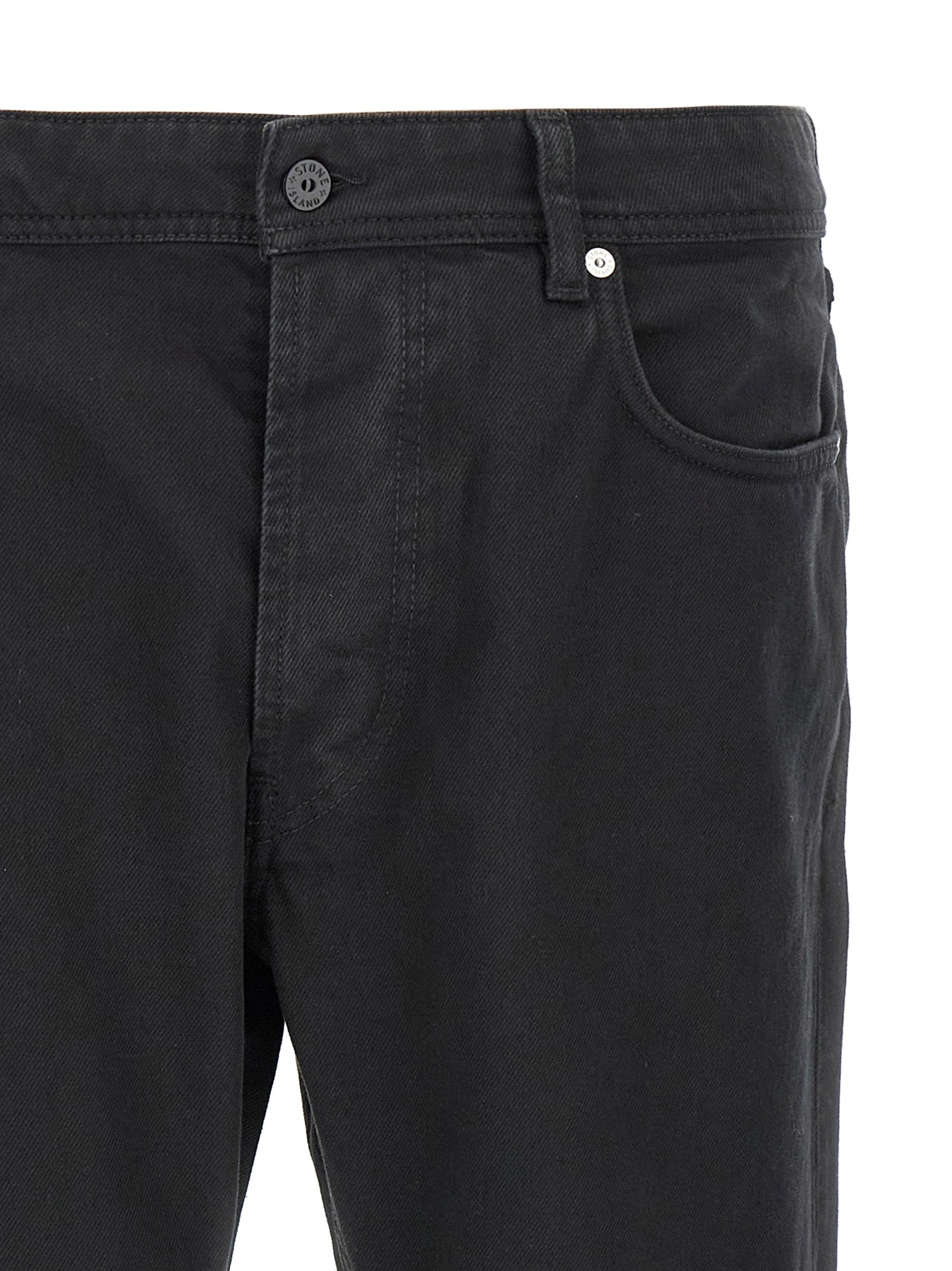 Stone Island Black Cotton Straight-Leg Jeans