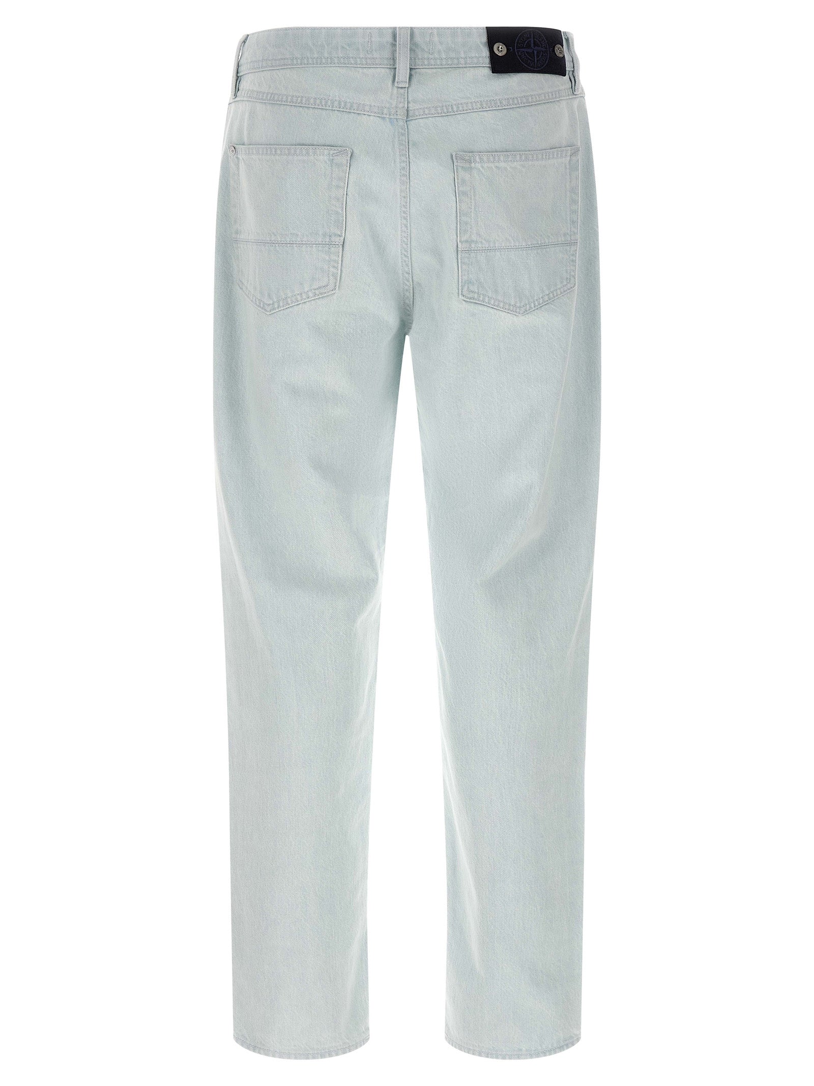 Stone Island Blue Cotton Straight-Leg Jeans