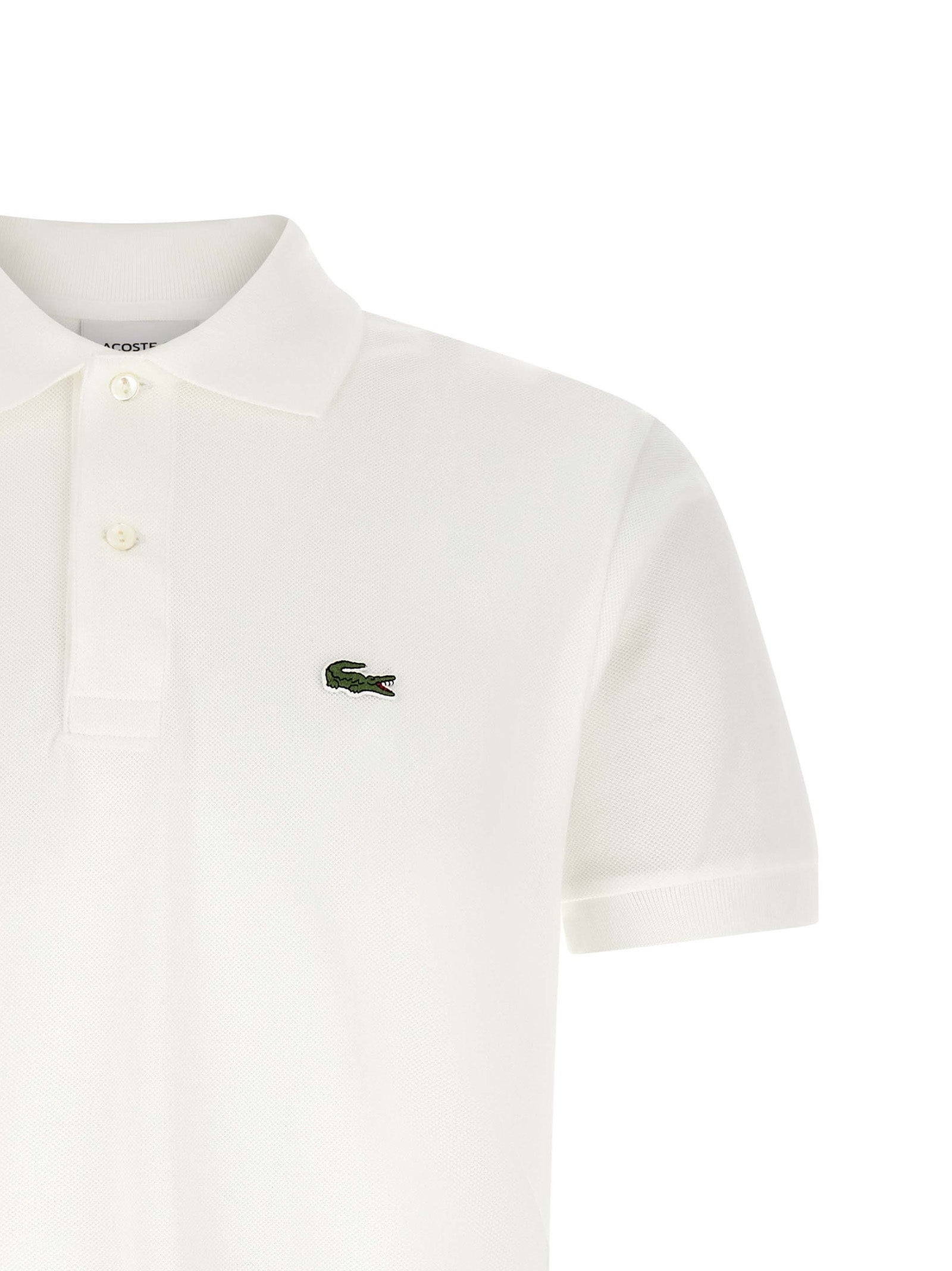 Lacoste White Cotton Polo Shirt