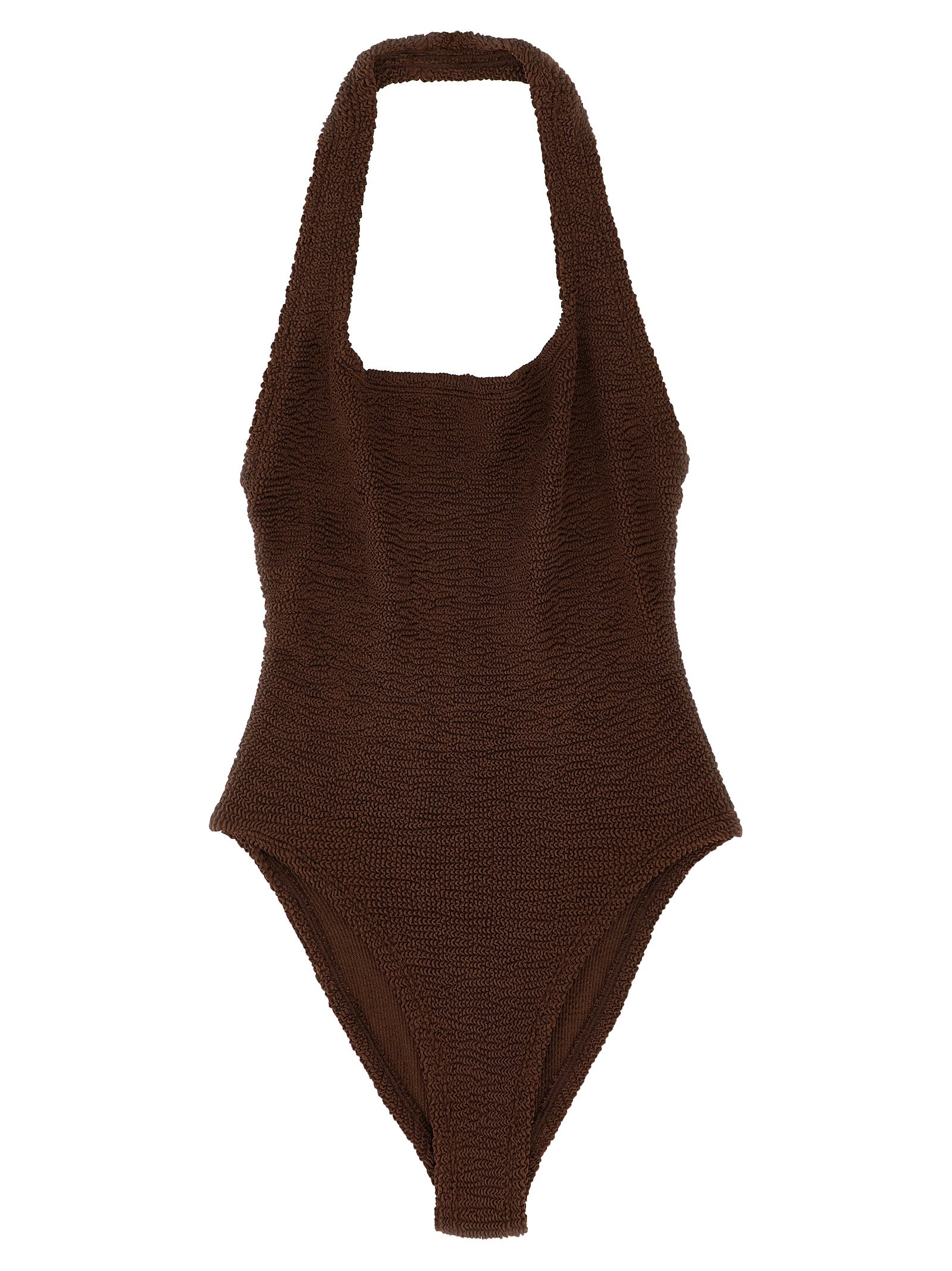 Hunza G Brown Polyamide One-Piece Swimsuit