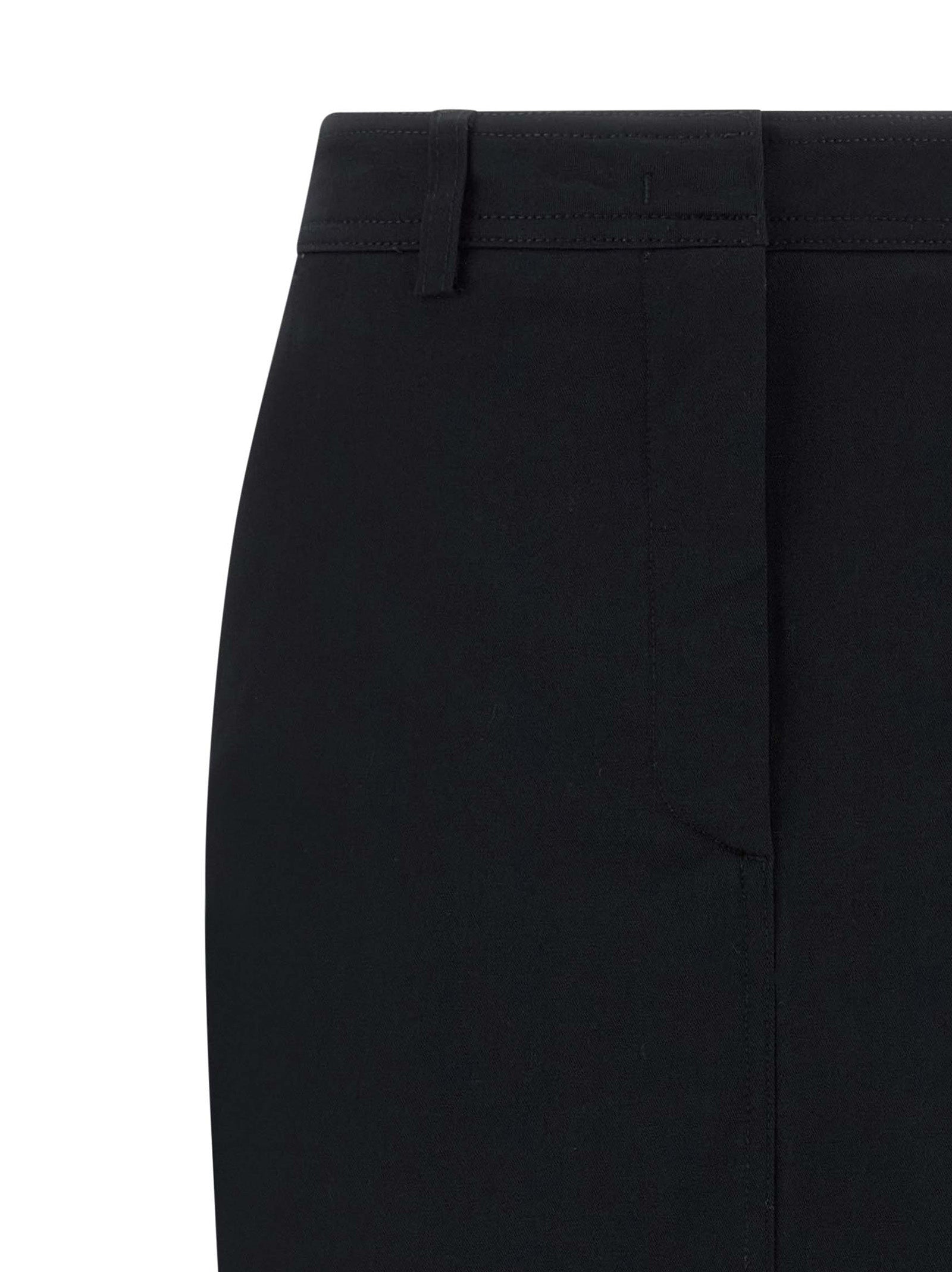 THELATEST Black Cotton Midi Skirt