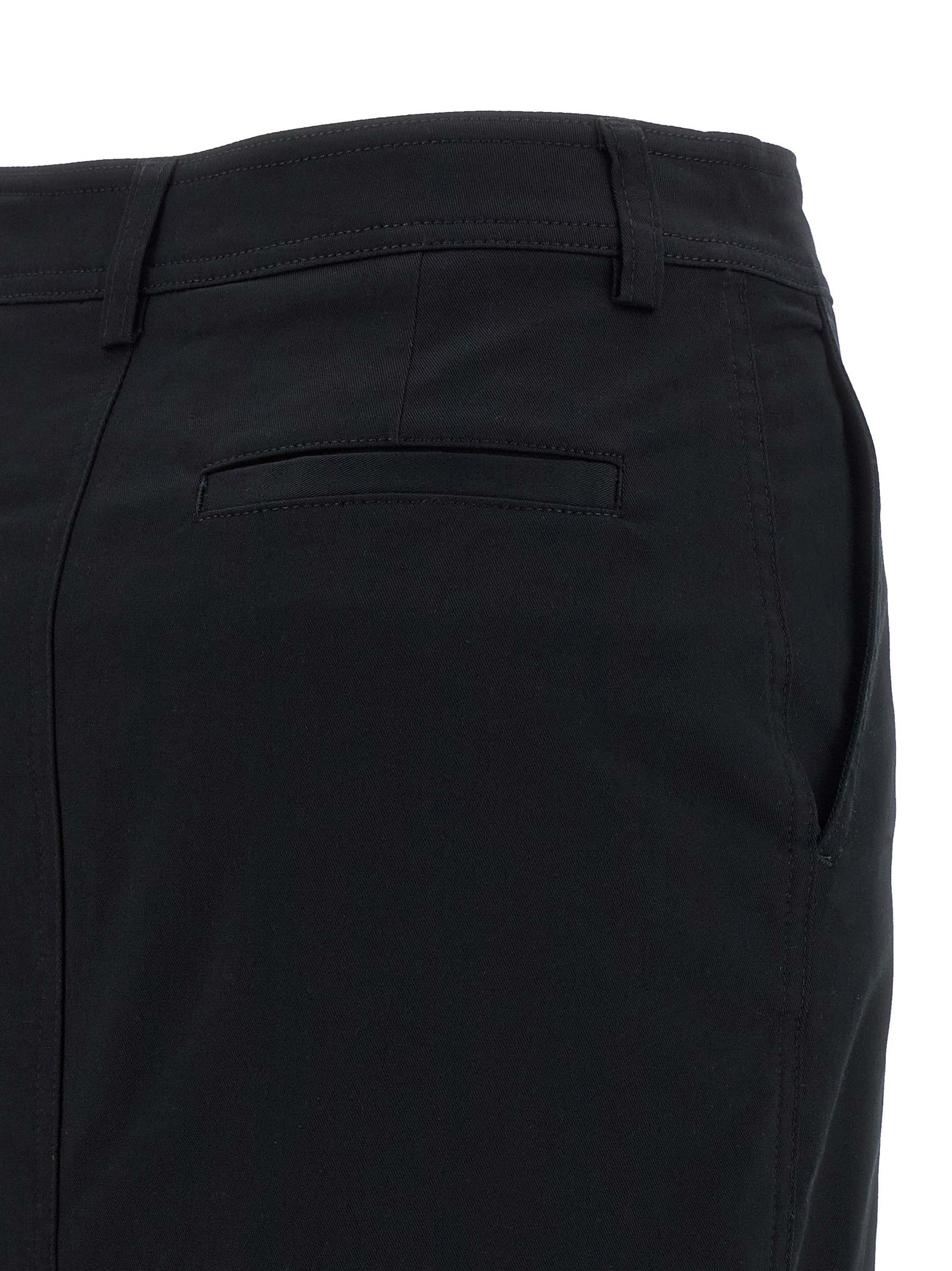 THELATEST Black Cotton Midi Skirt