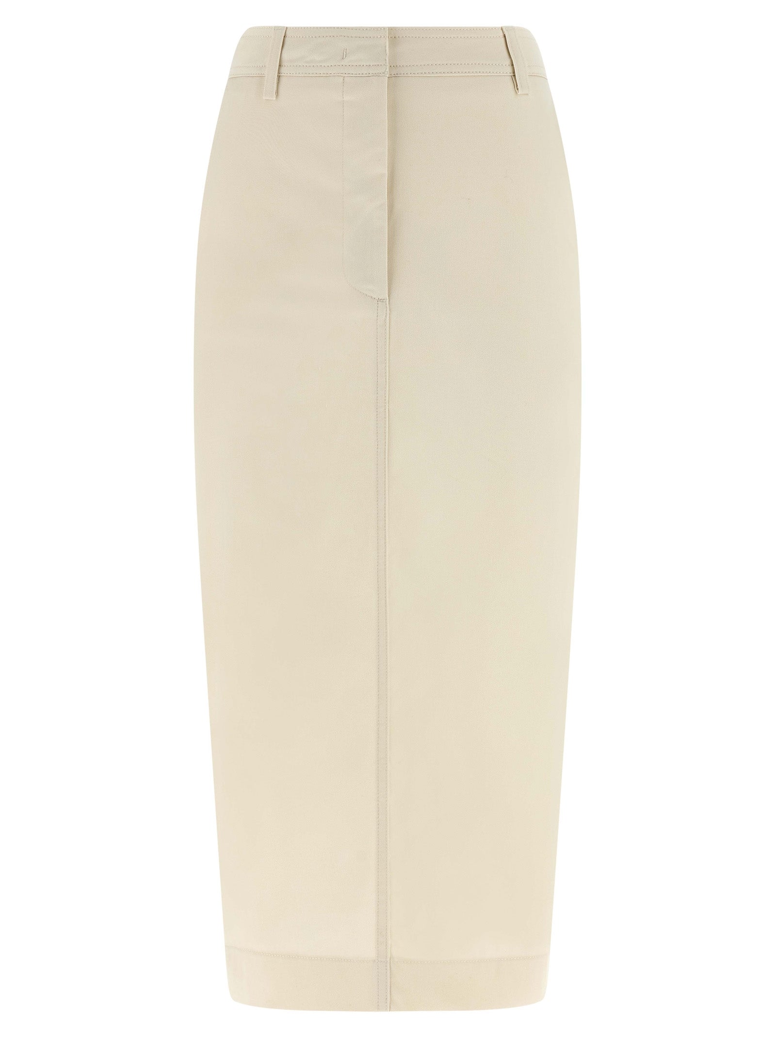 THELATEST White Cotton Midi Skirt