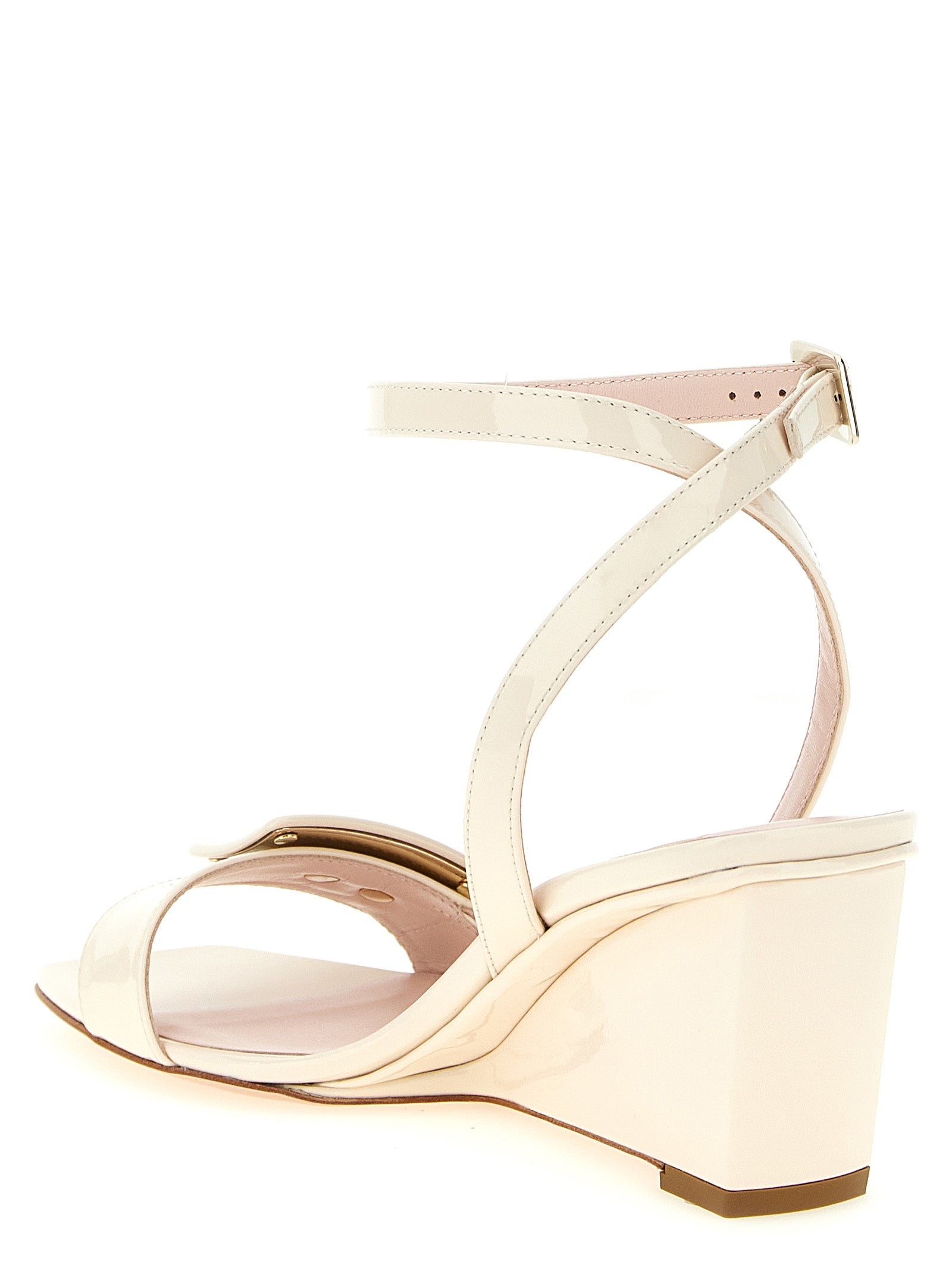 Roger Vivier White Calfskin Wedge Sandals