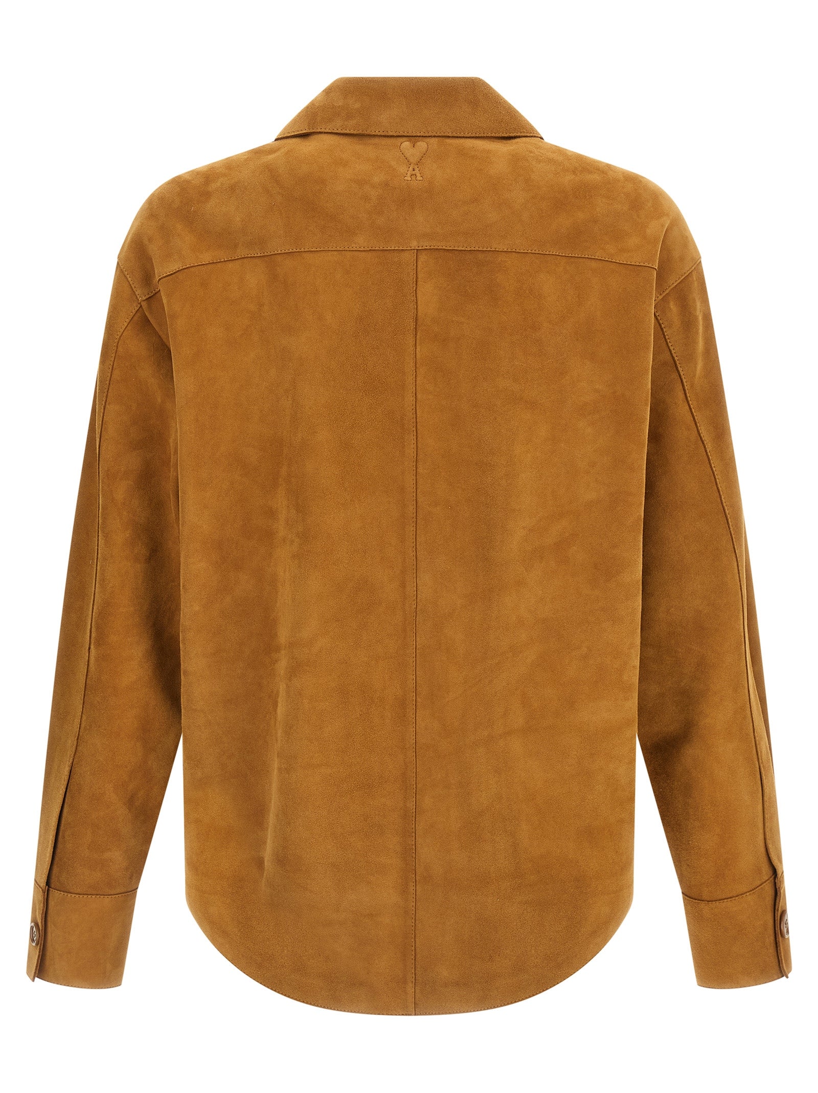 Ami Paris Brown Lamb Leather Leather Jacket