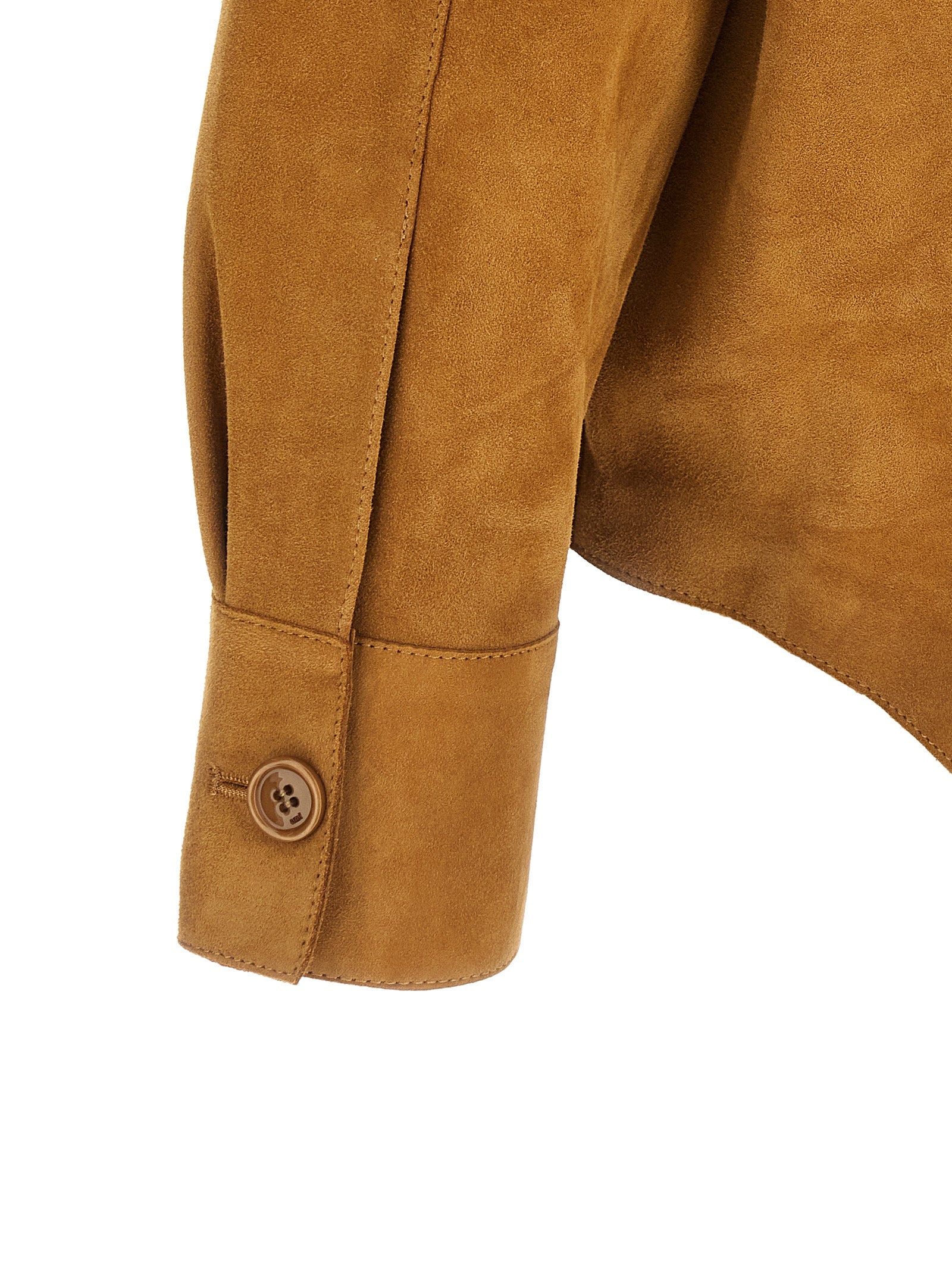 Ami Paris Brown Lamb Leather Leather Jacket