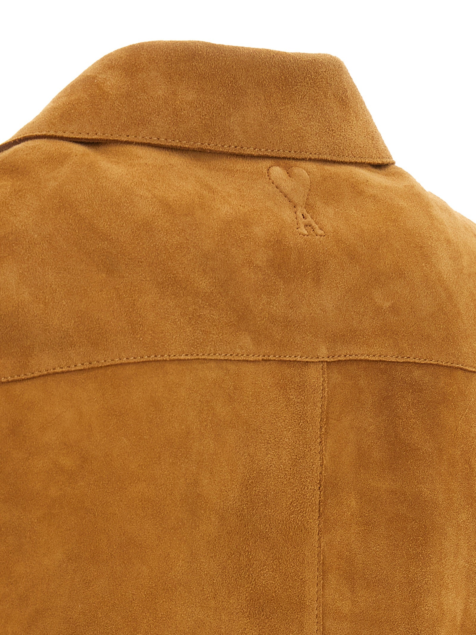 Ami Paris Brown Lamb Leather Leather Jacket