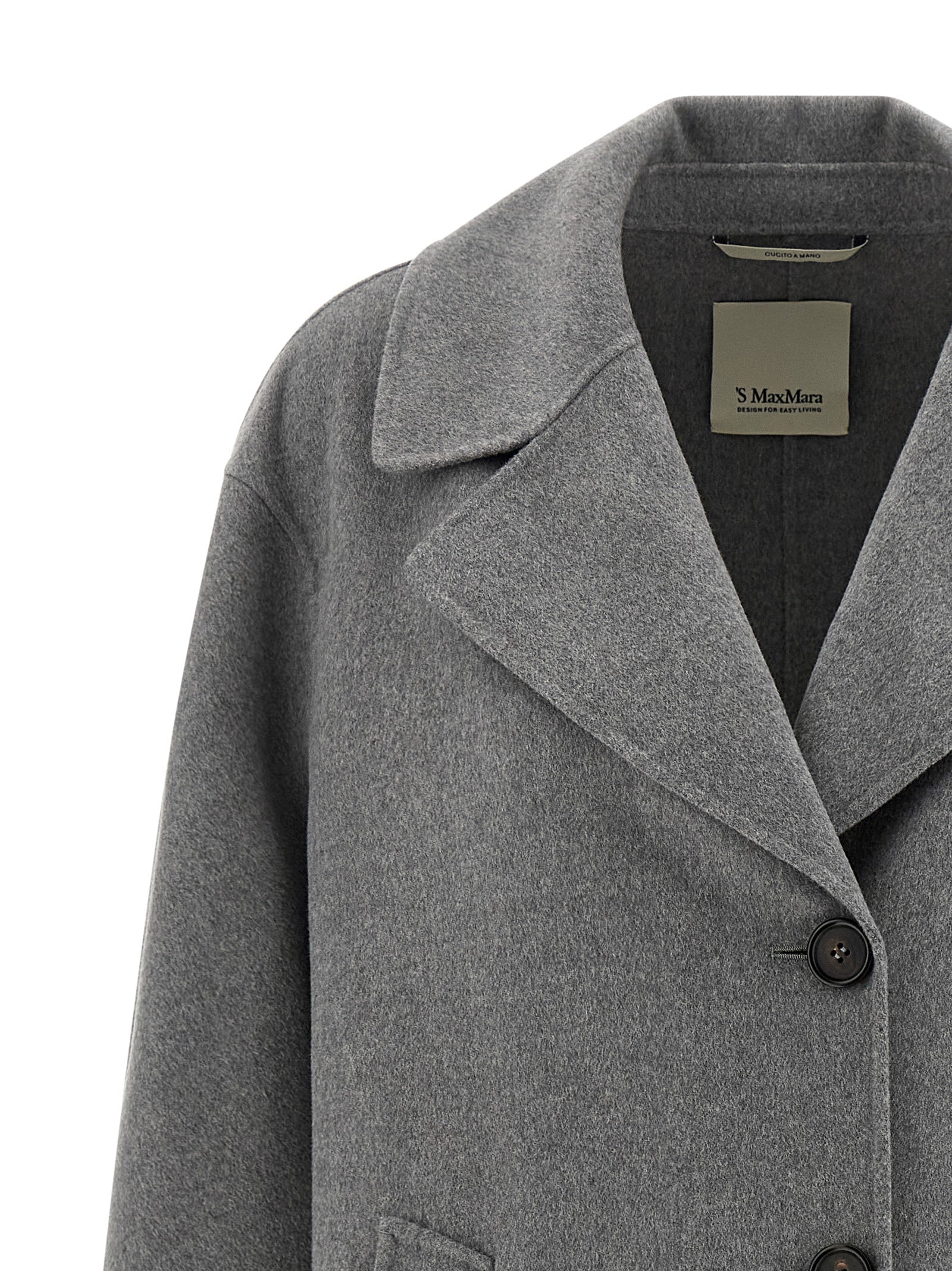 S Max Mara Gray Virgin Wool Coat