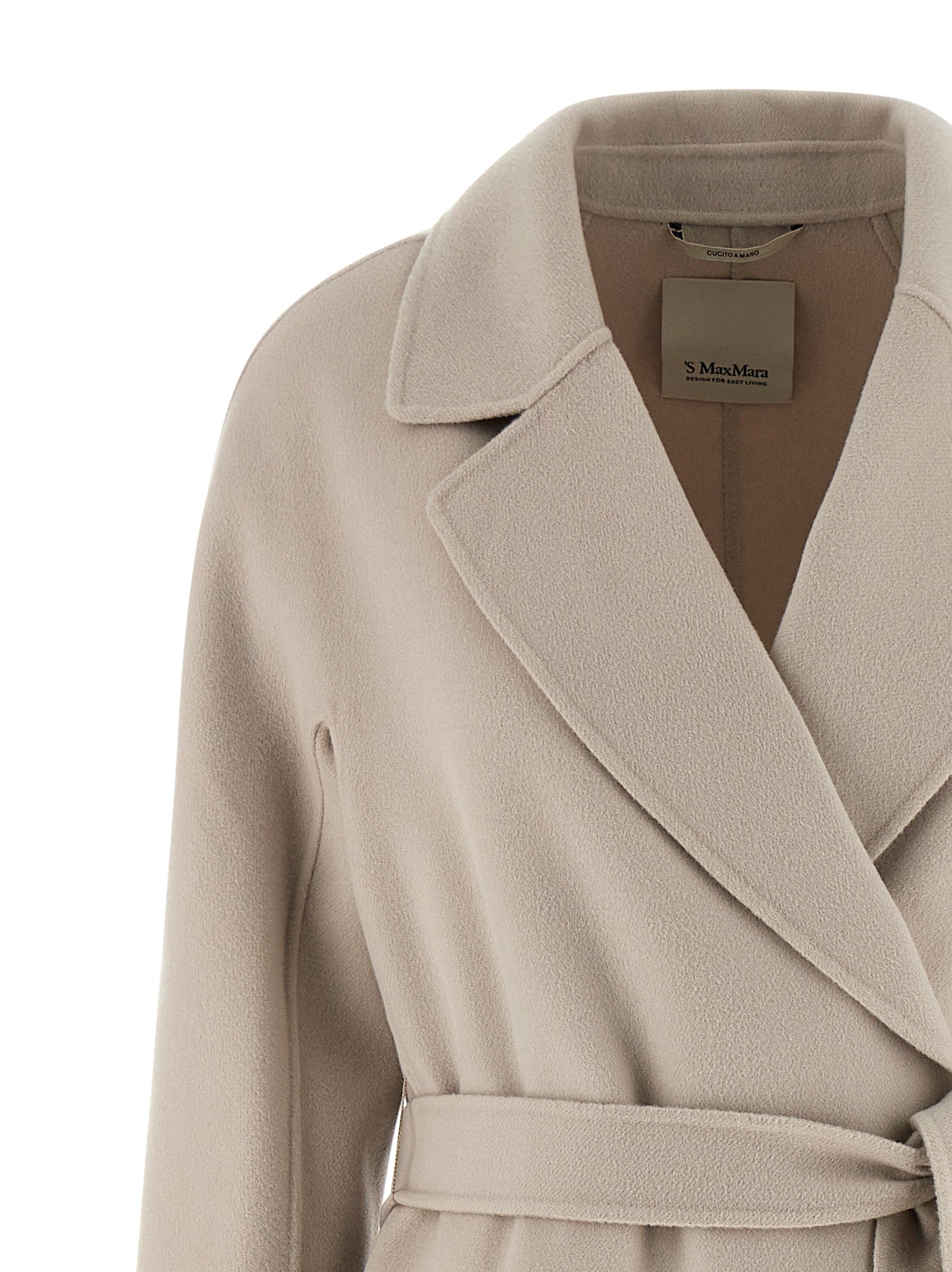 S Max Mara Beige Virgin Wool Coat
