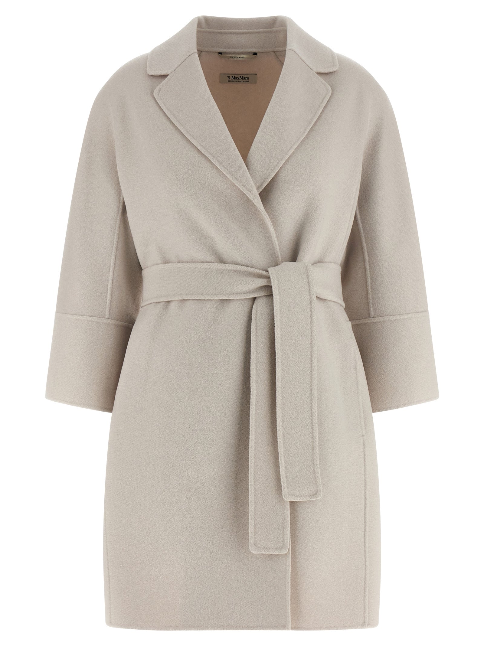 S Max Mara Beige Virgin Wool Coat