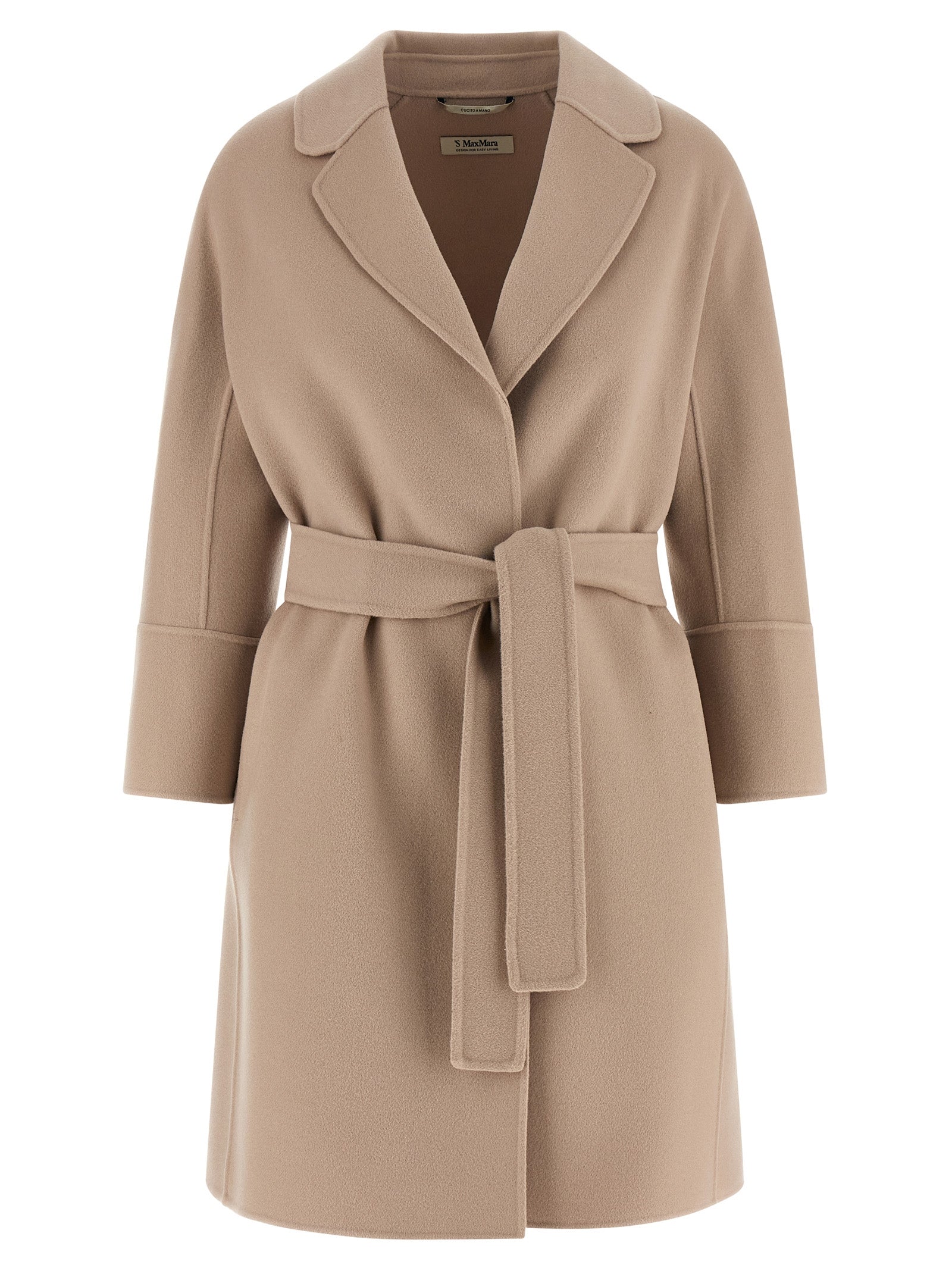 S Max Mara Beige Virgin Wool Coat