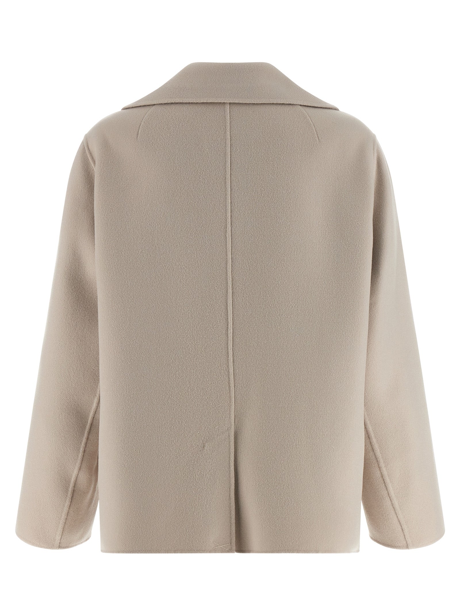 S Max Mara Beige Virgin Wool Biker Jacket