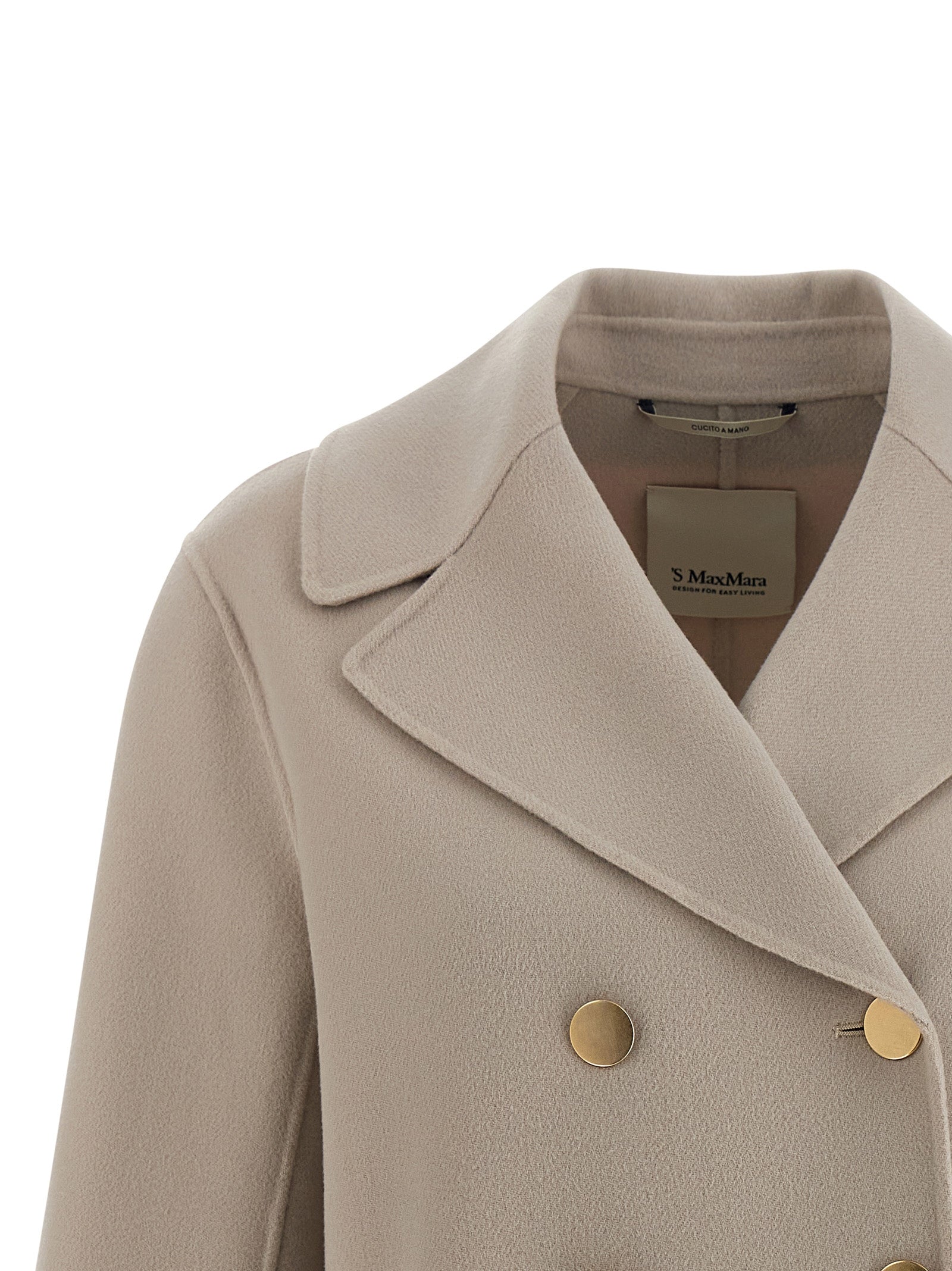 S Max Mara Beige Virgin Wool Biker Jacket