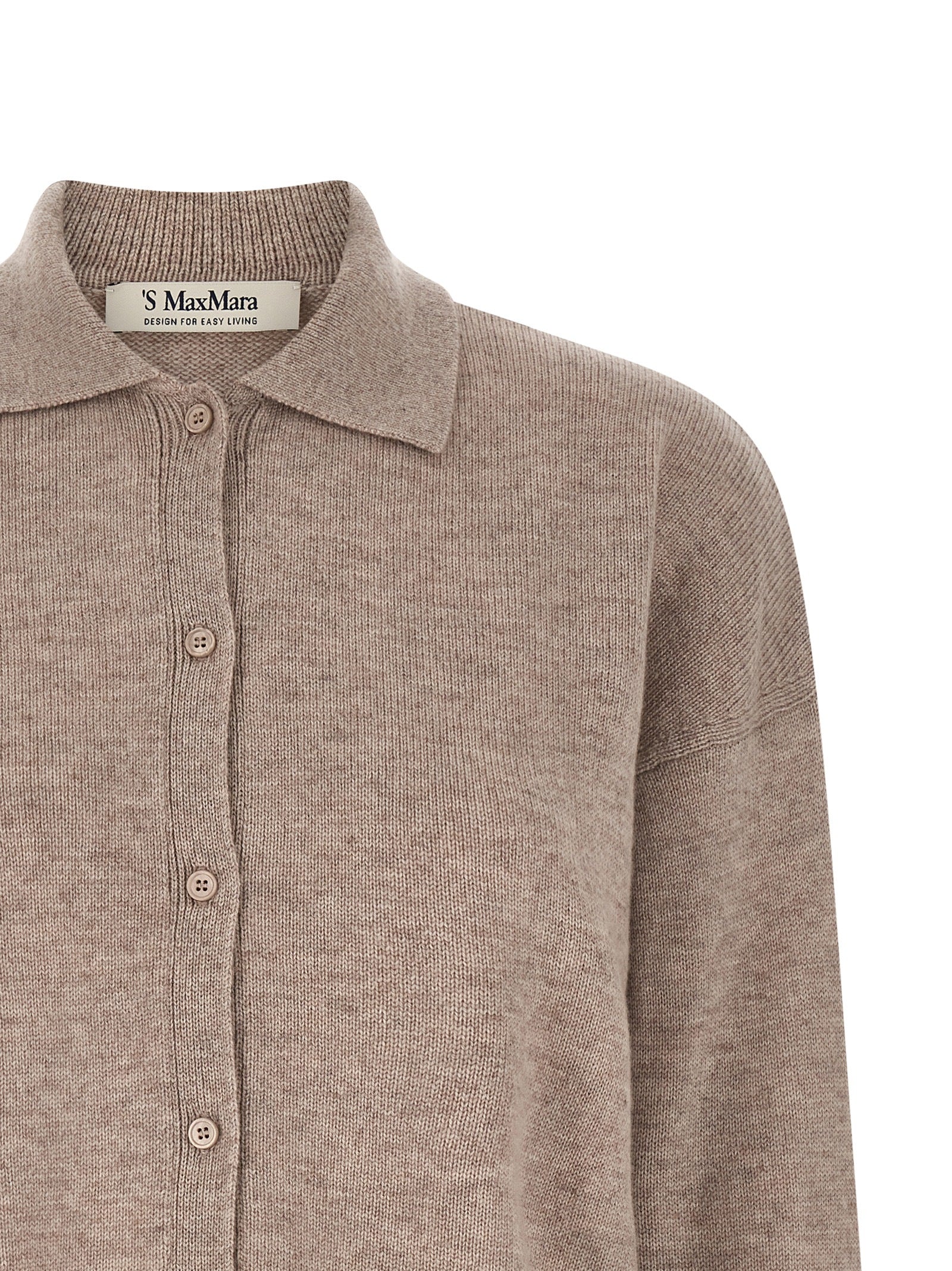 S Max Mara Beige Wool Cardigan