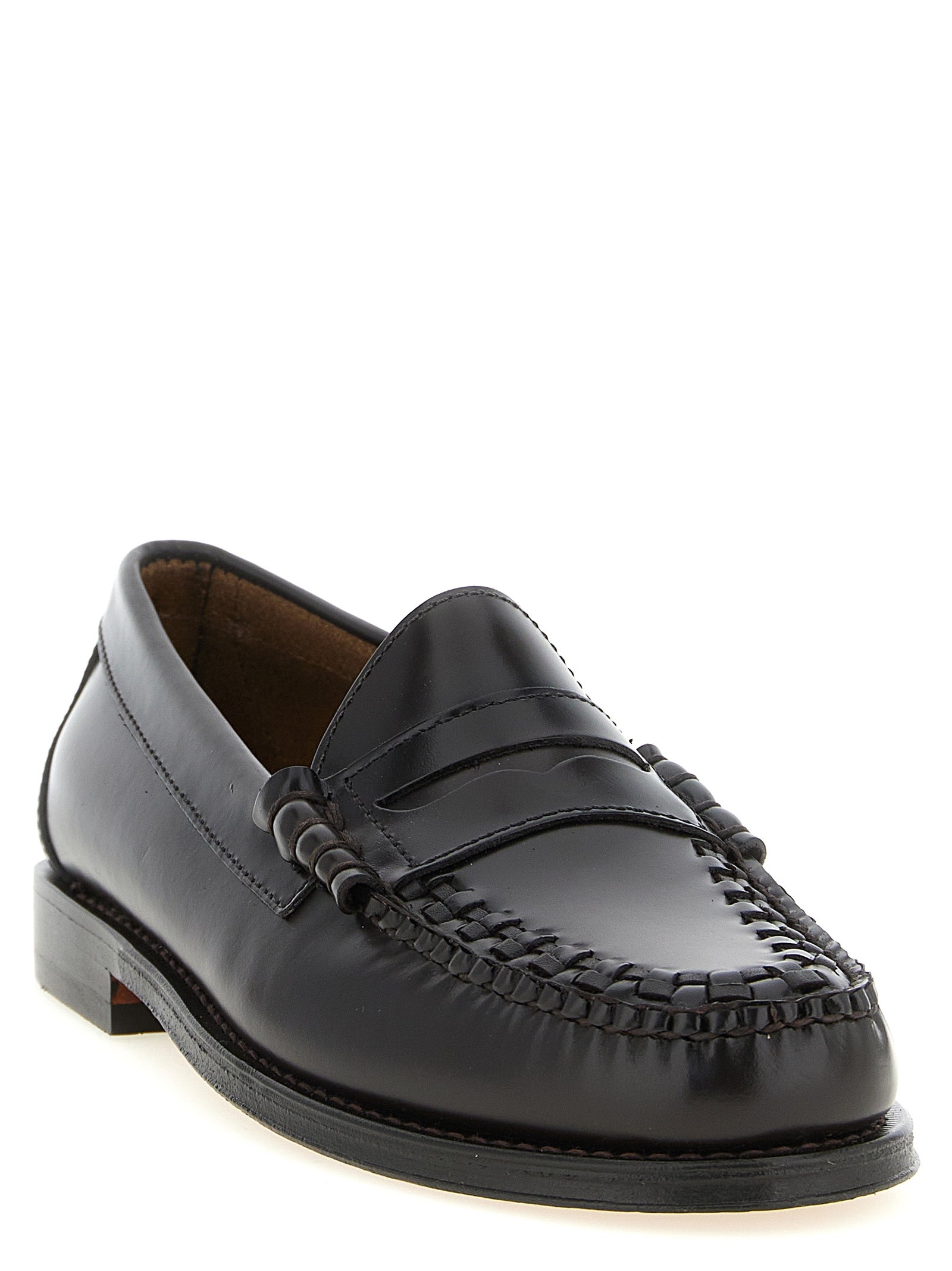 G.H. BASS Brown Cowhide Slip-On Loafers