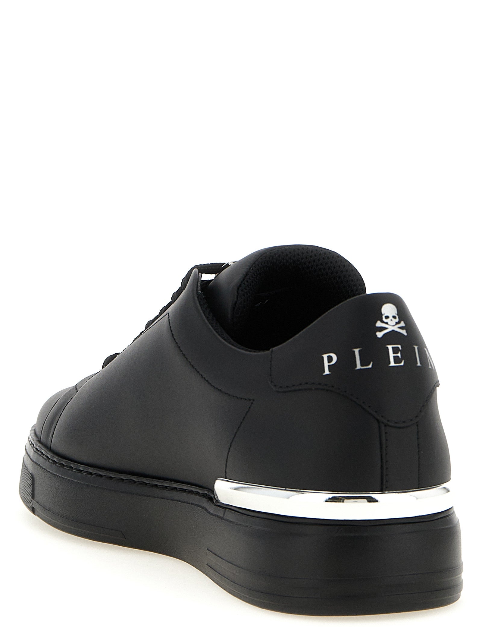 Philipp Plein Black Calfskin Low Top Sneakers