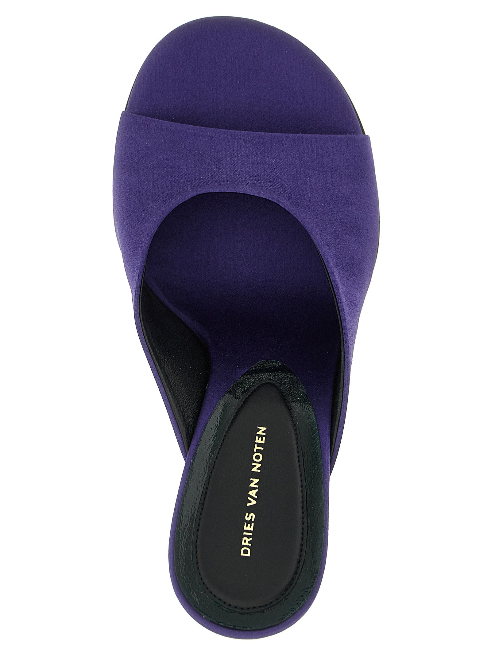Dries Van Noten Purple Cotton Wedge Sandals