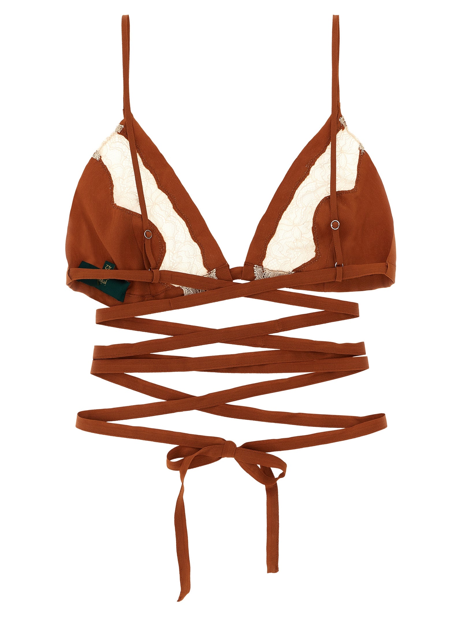 MAISON JEJIA Brown Silk Bra