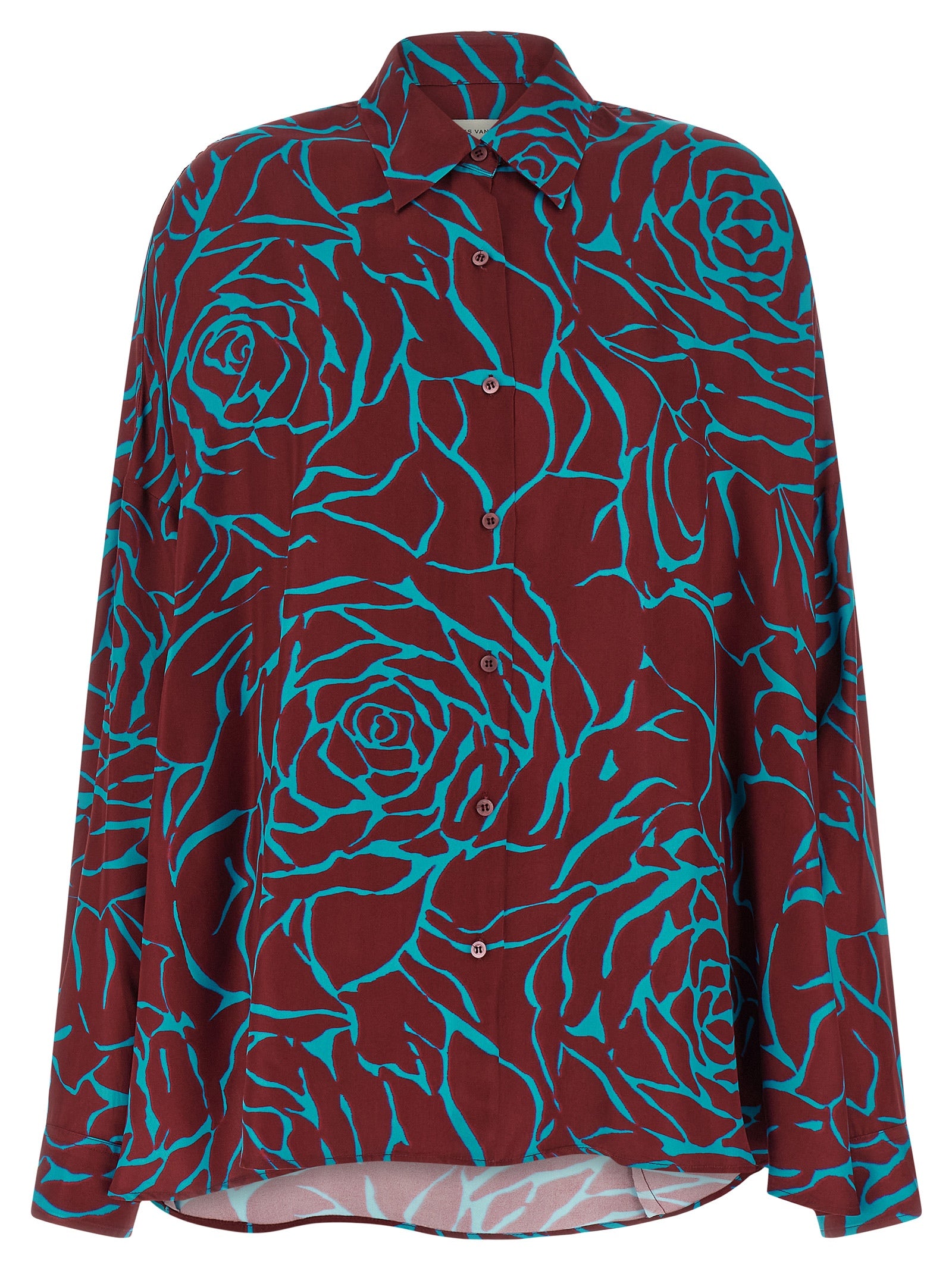 Dries Van Noten Bordeaux Viscose Blouse