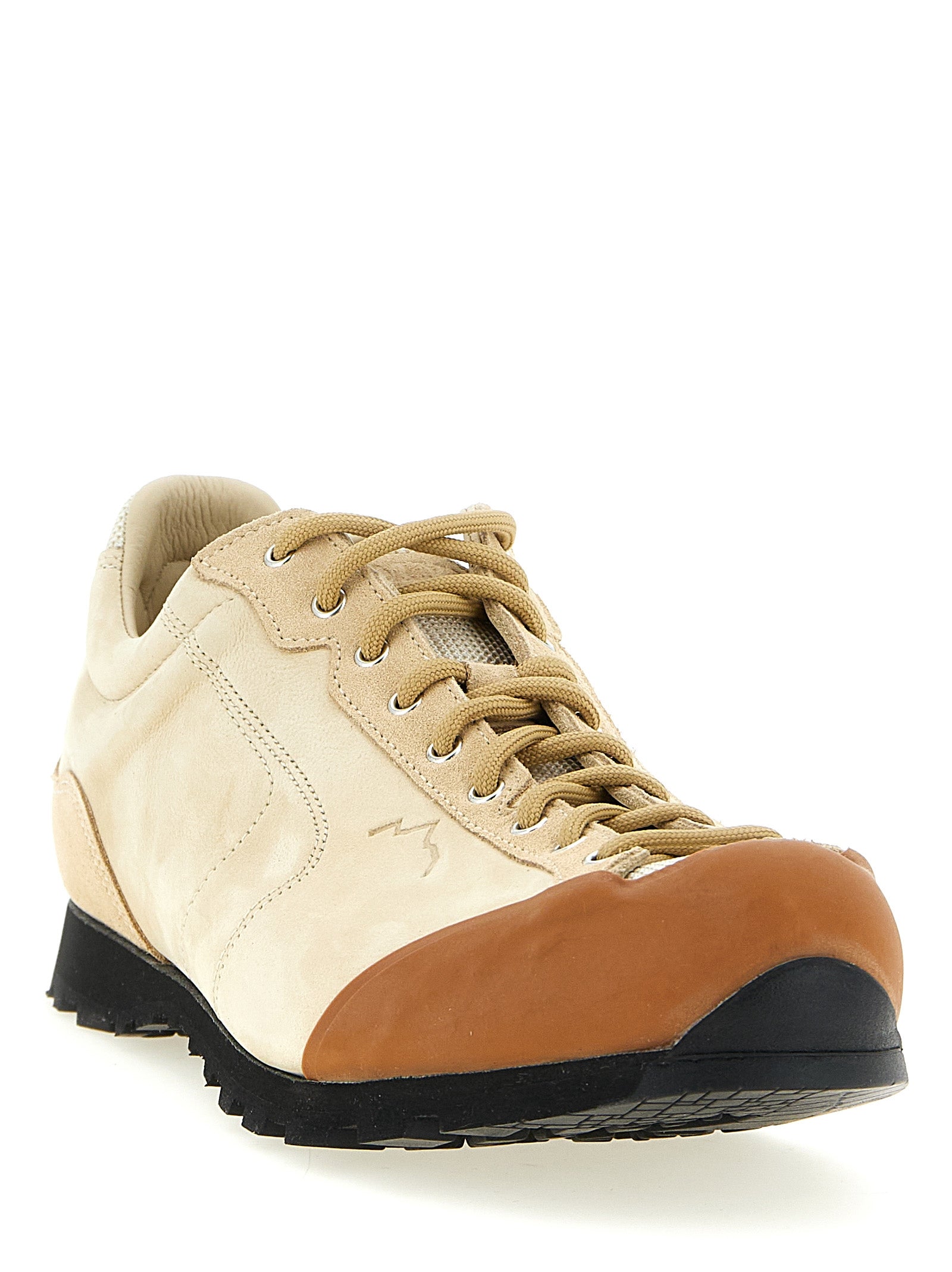 Diemme Beige Leather Athletic Sneakers