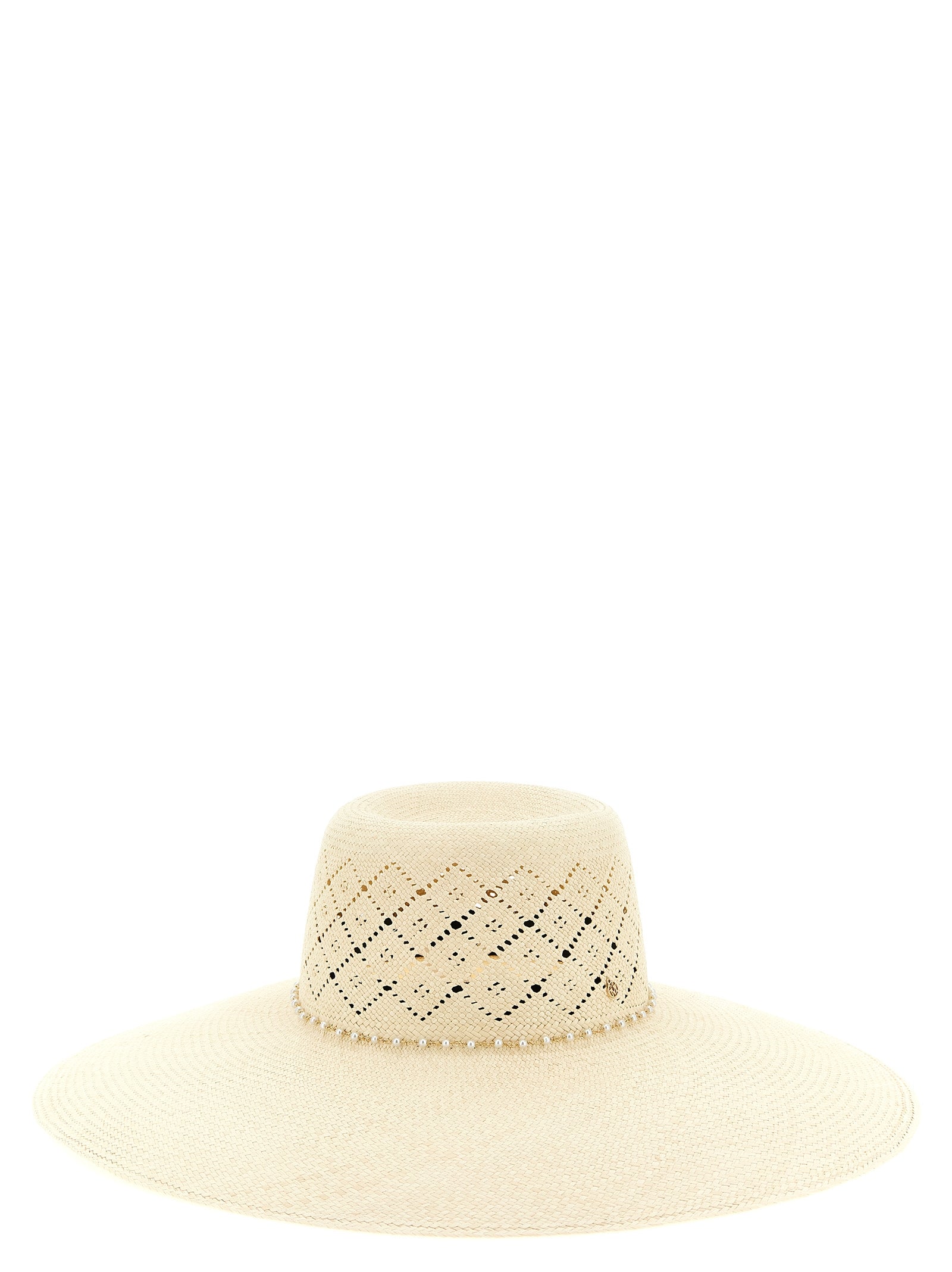 Maison Michel Beige Fabric Sunhat