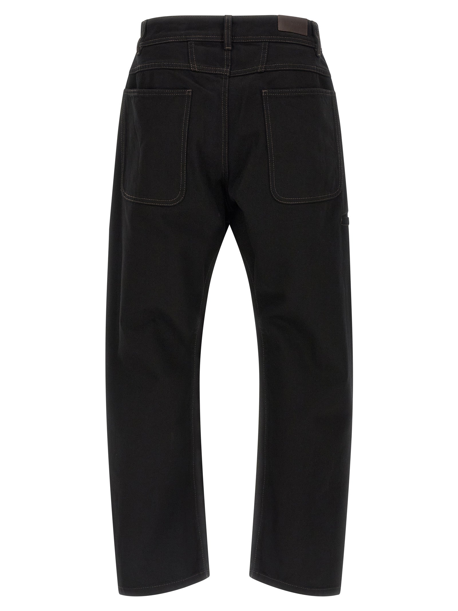 Lemaire Black Cotton Relaxed Fit Jeans