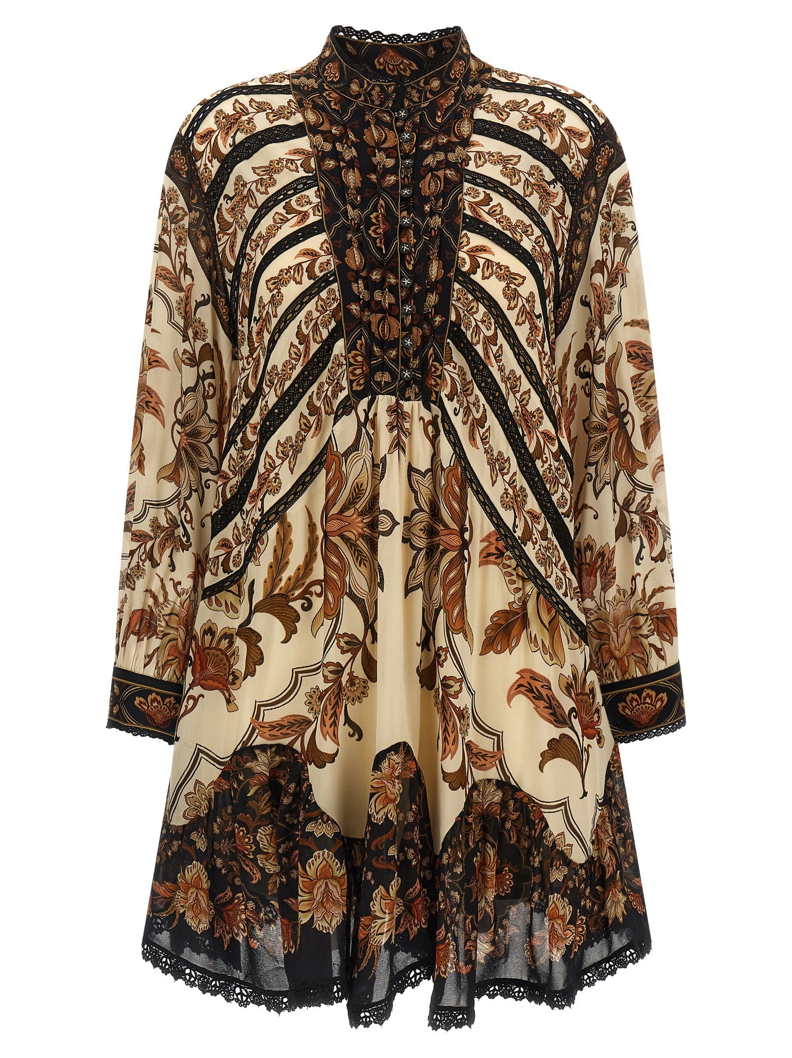 FARM RIO Beige Viscose Short Dress