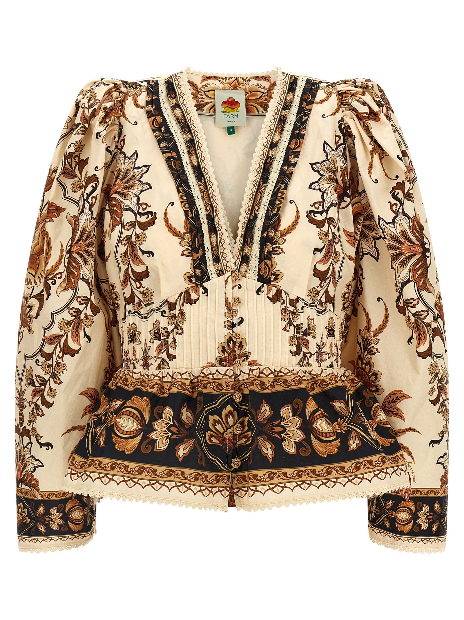 FARM RIO Beige Cotton Blouse