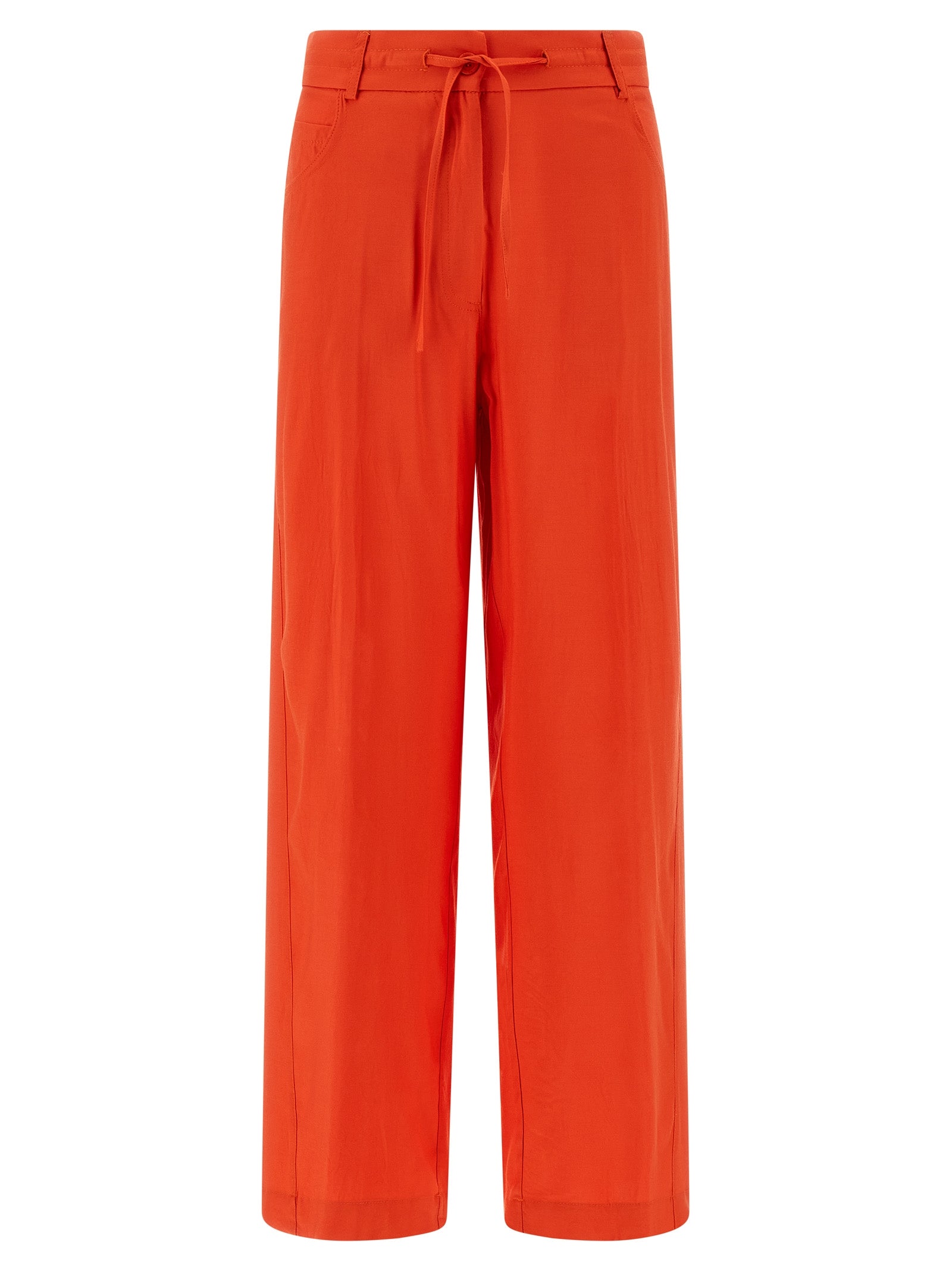 NUDE Orange Viscose Casual Pants