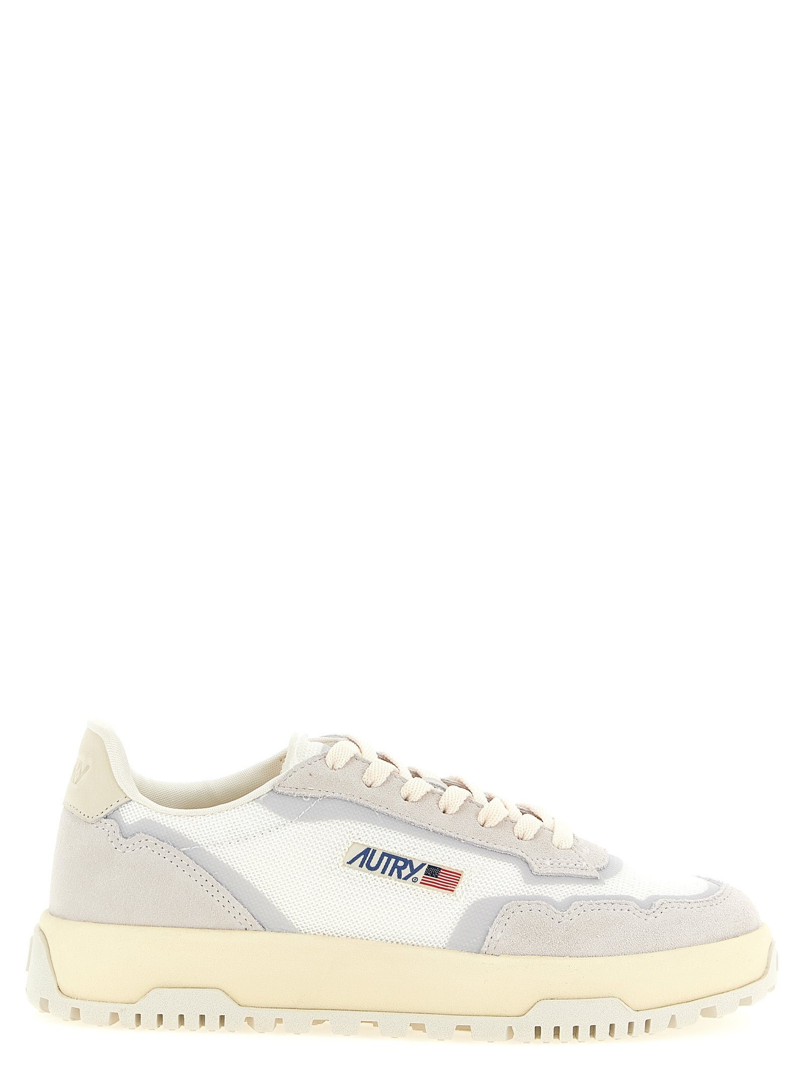 Autry Gray Cotton Low Top Sneakers