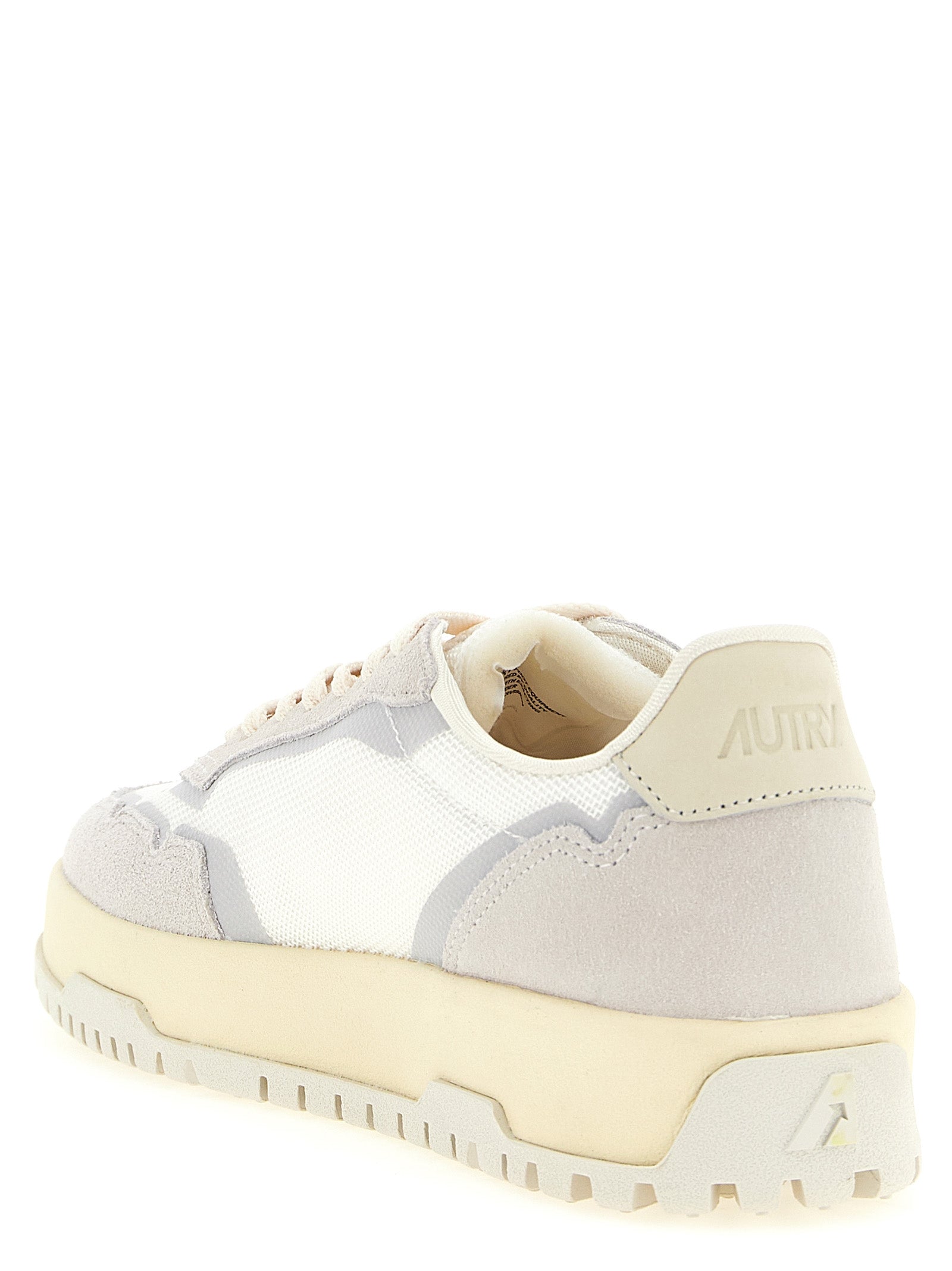 Autry Gray Cotton Low Top Sneakers