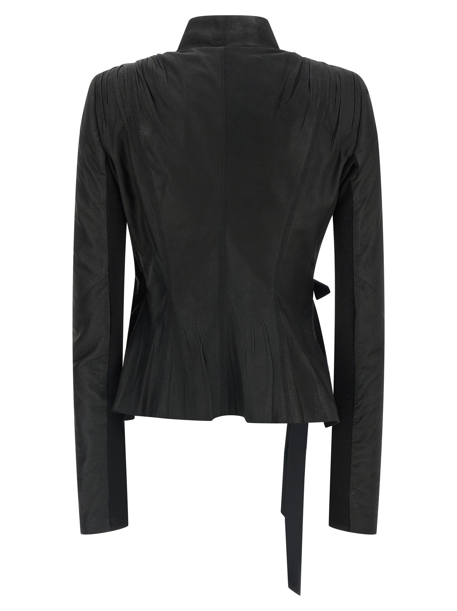 Rick Owens Black Lamb Leather Leather Jacket