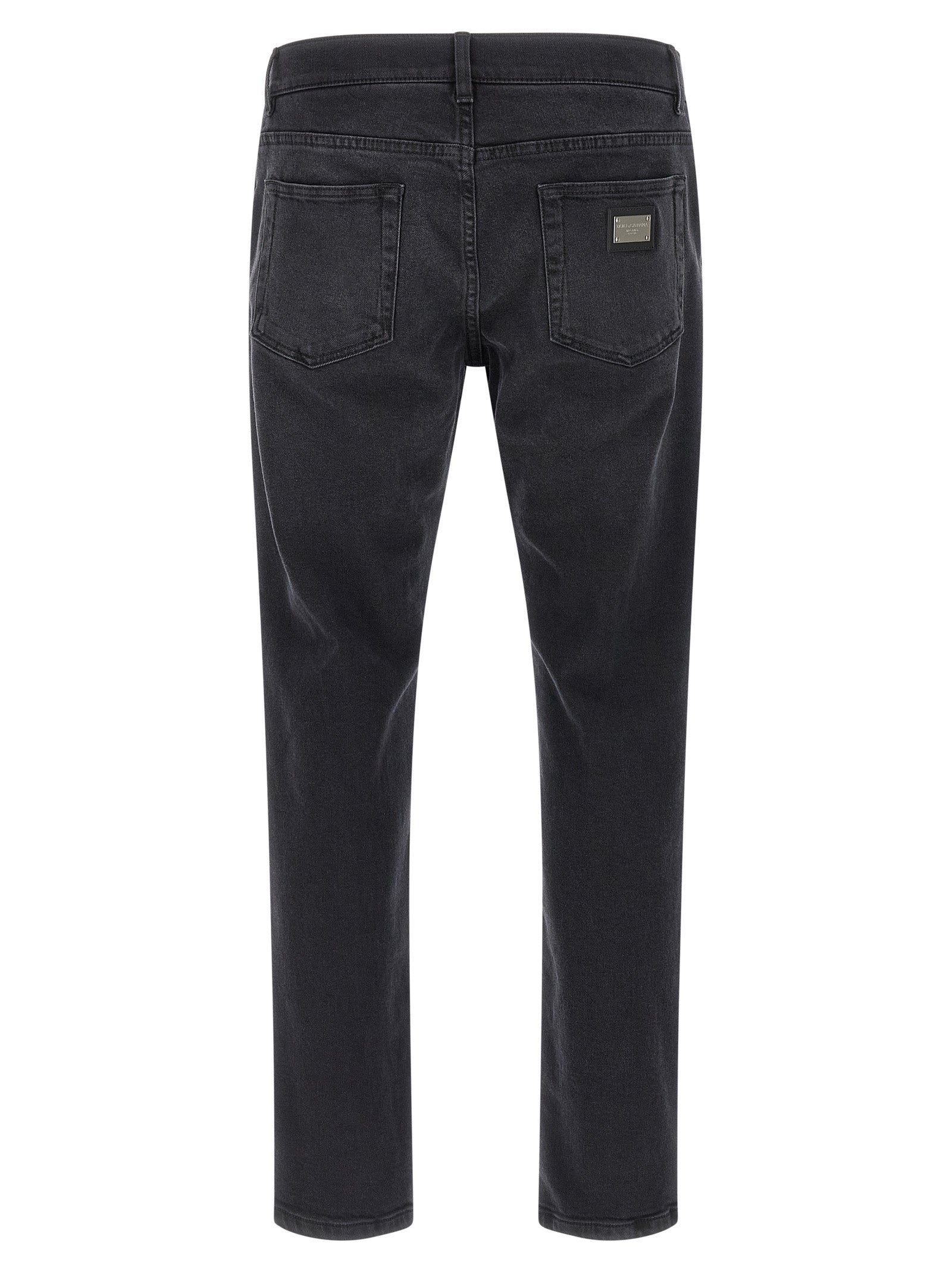 Dolce & Gabbana Black Cotton Straight-Leg Jeans