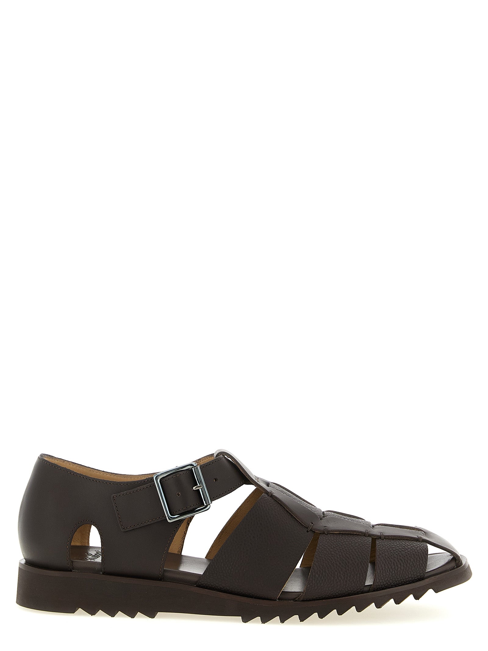PARABOOT Brown Calfskin Flat Sandals
