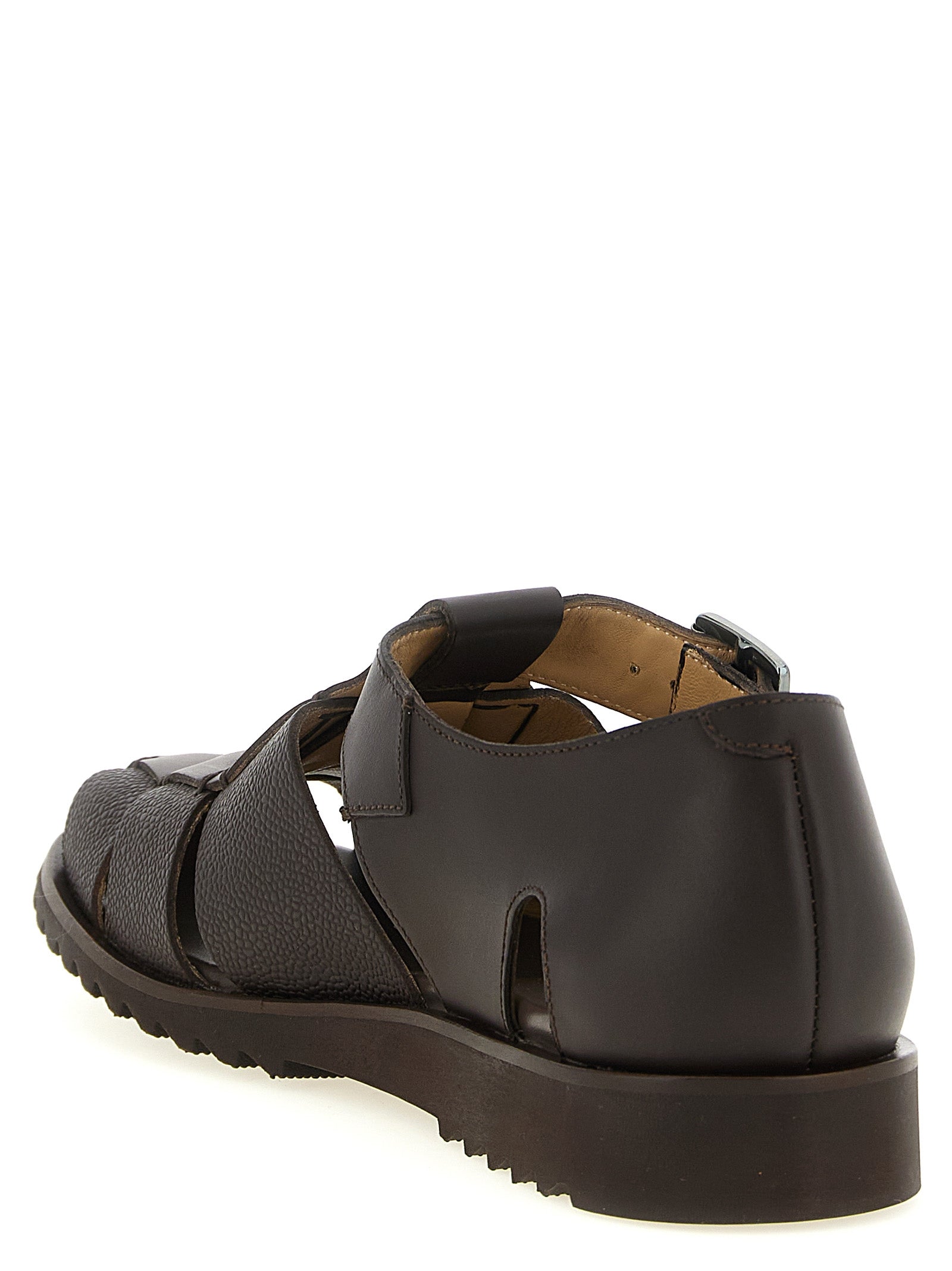 PARABOOT Brown Calfskin Flat Sandals