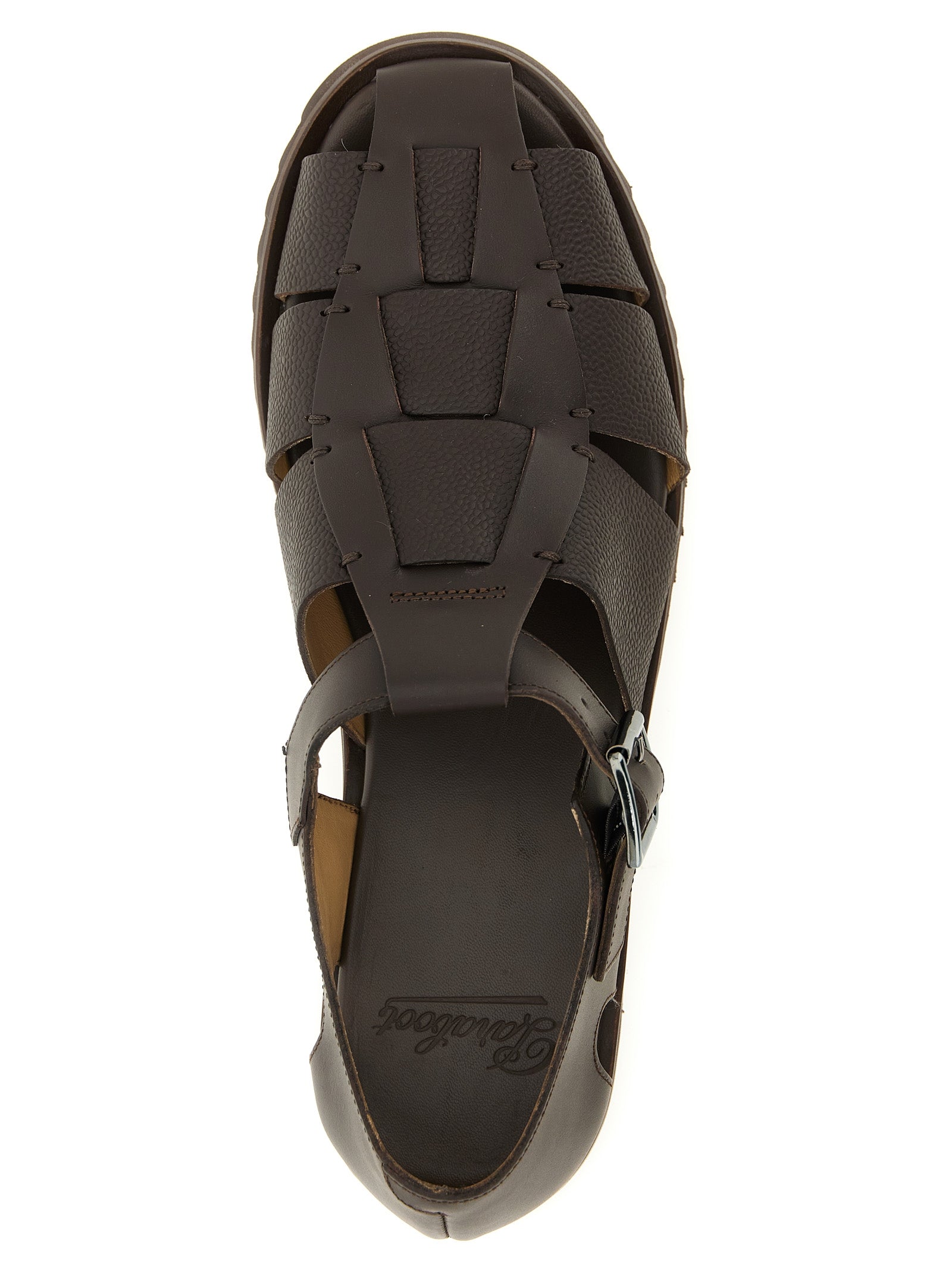 PARABOOT Brown Calfskin Flat Sandals