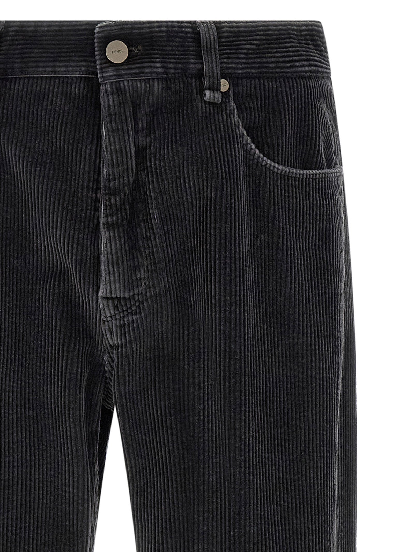 Fendi Gray Cotton Casual Pants