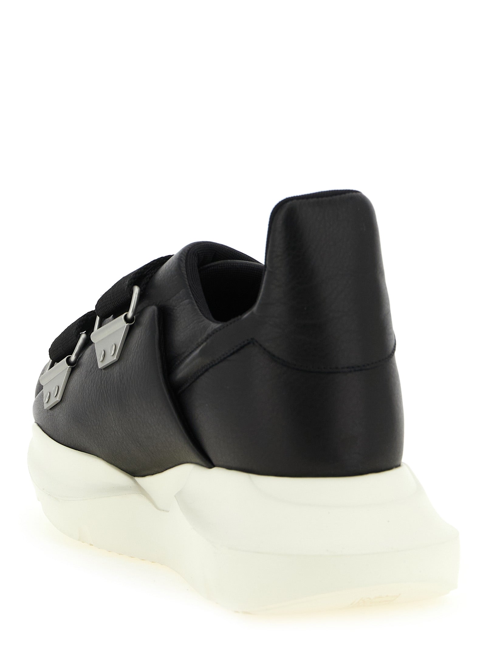 Rick Owens Black Calfskin Athletic Sneakers