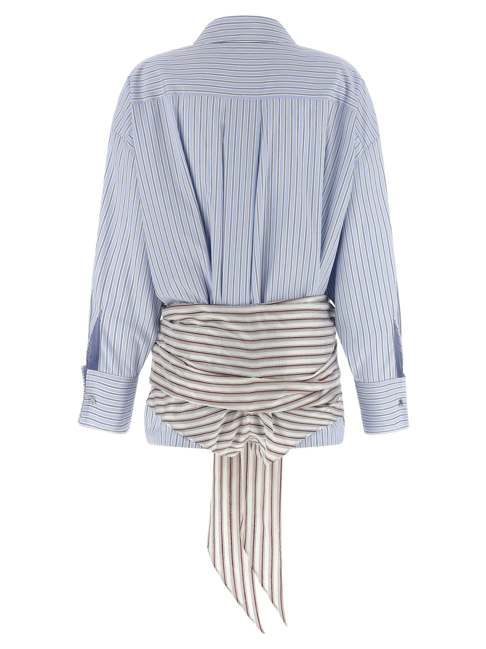 The Attico Blue Cotton Short Dress