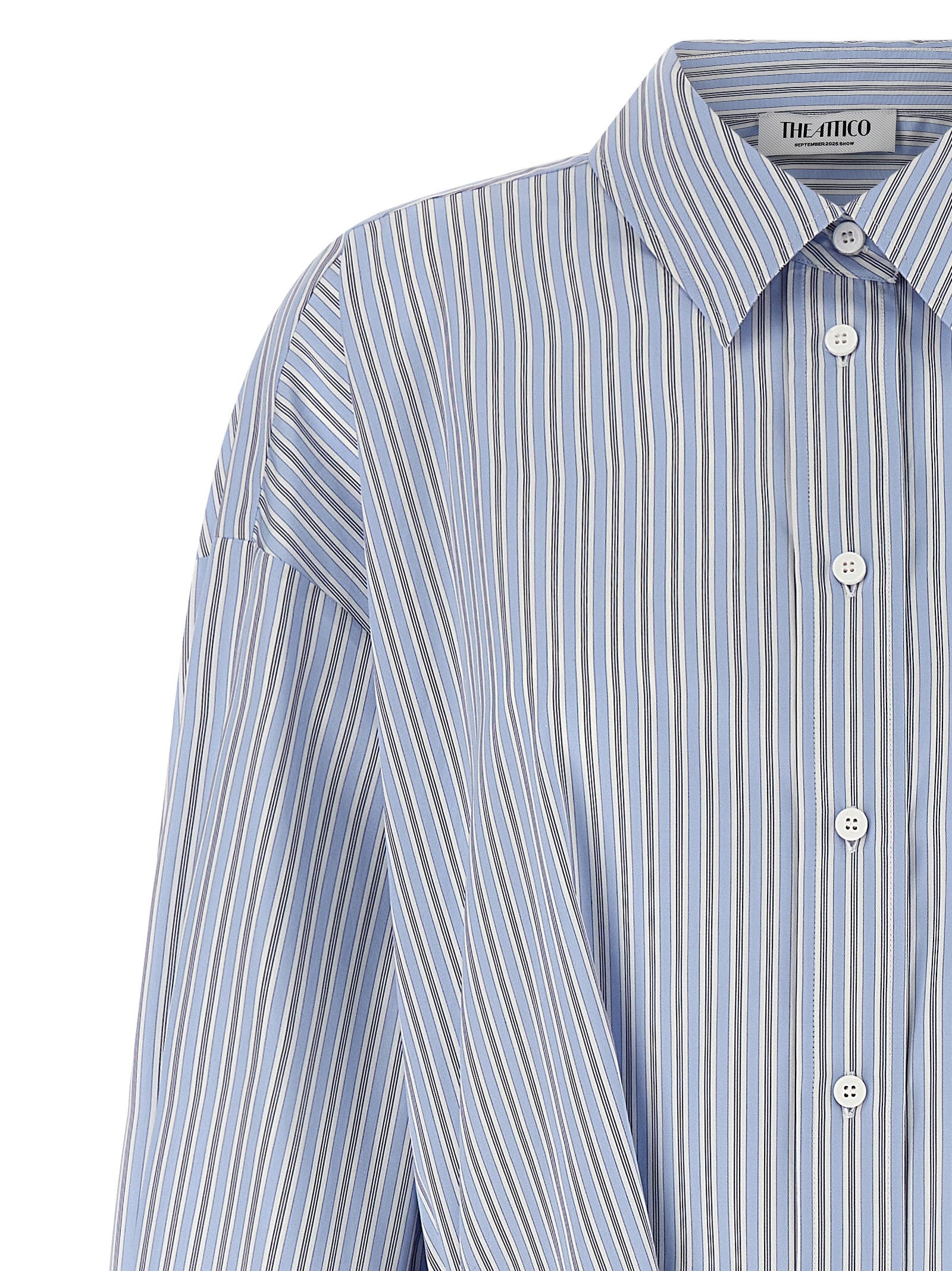 The Attico Blue Cotton Short Dress