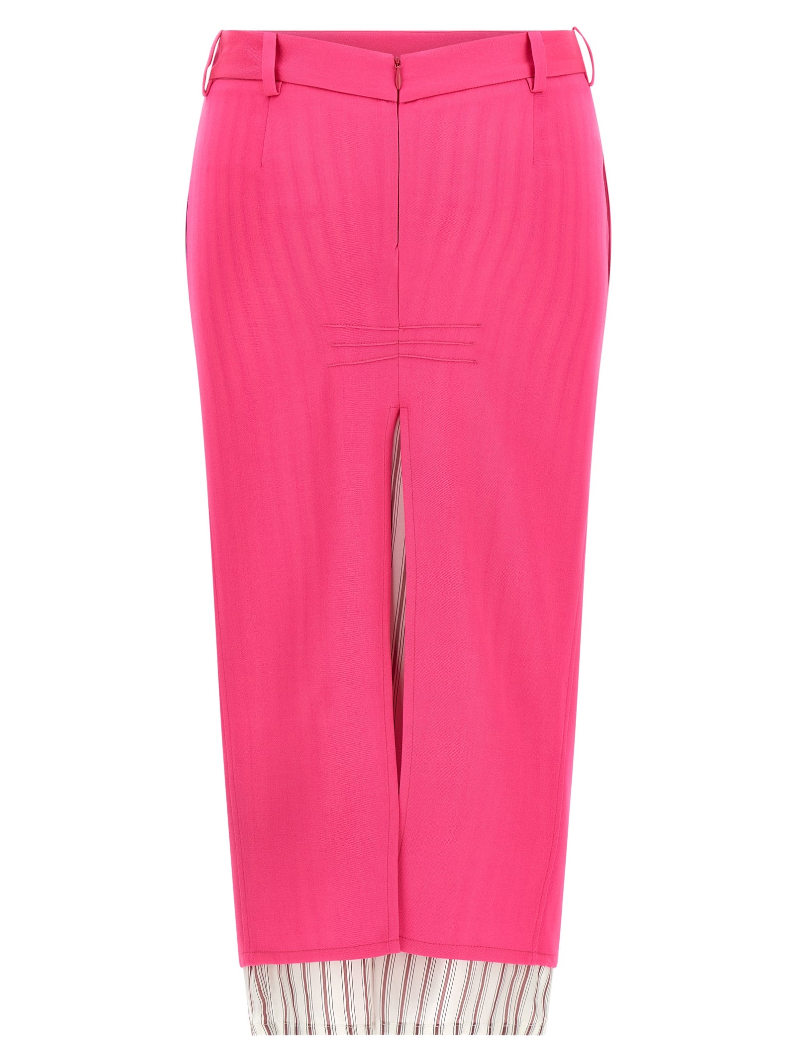 The Attico Fuchsia Virgin Wool Midi Skirt