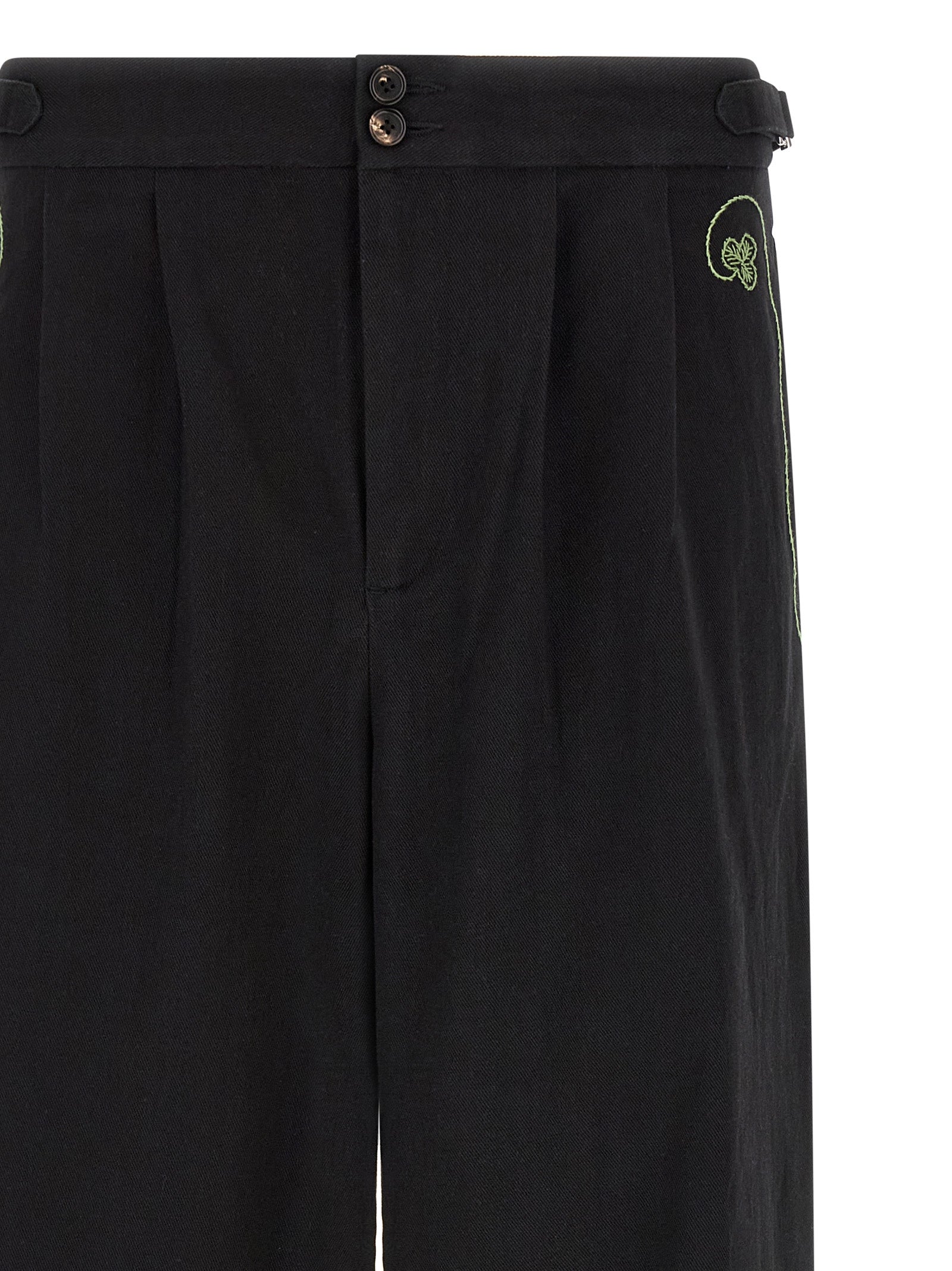 BODE Black Cotton Casual Pants
