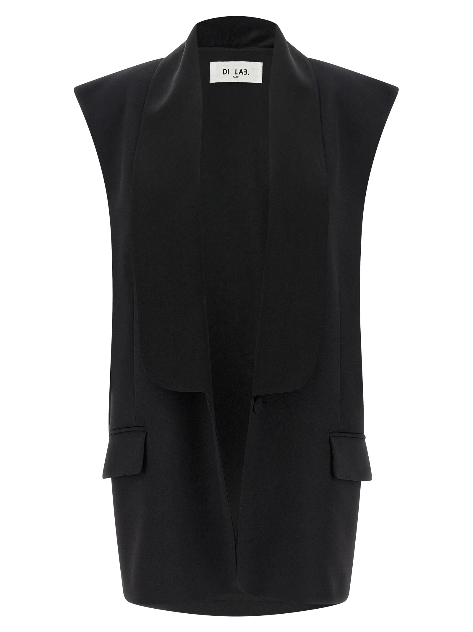 DI.LA3 PARI' Black Viscose Sleeveless Jacket