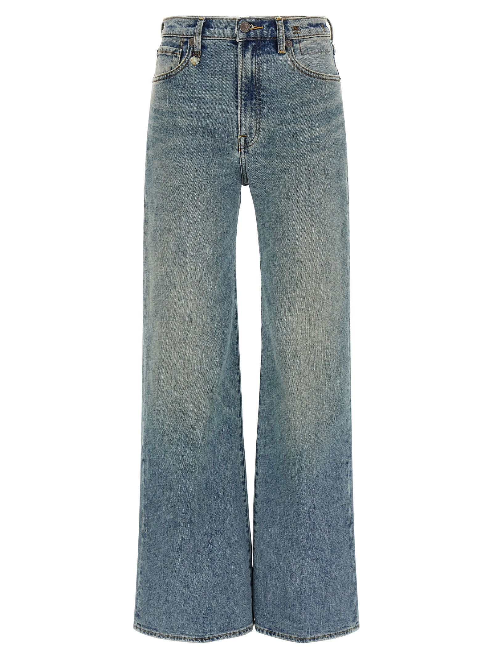 R13 Blue Cotton Flared Jeans