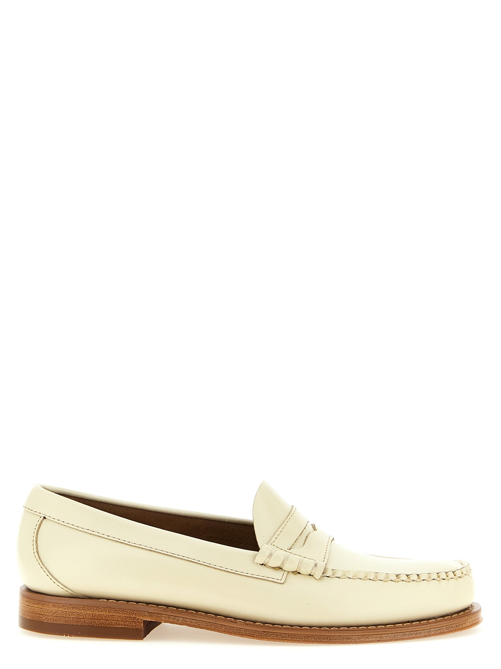 G.H. BASS Beige Cowhide Slip-On Loafers