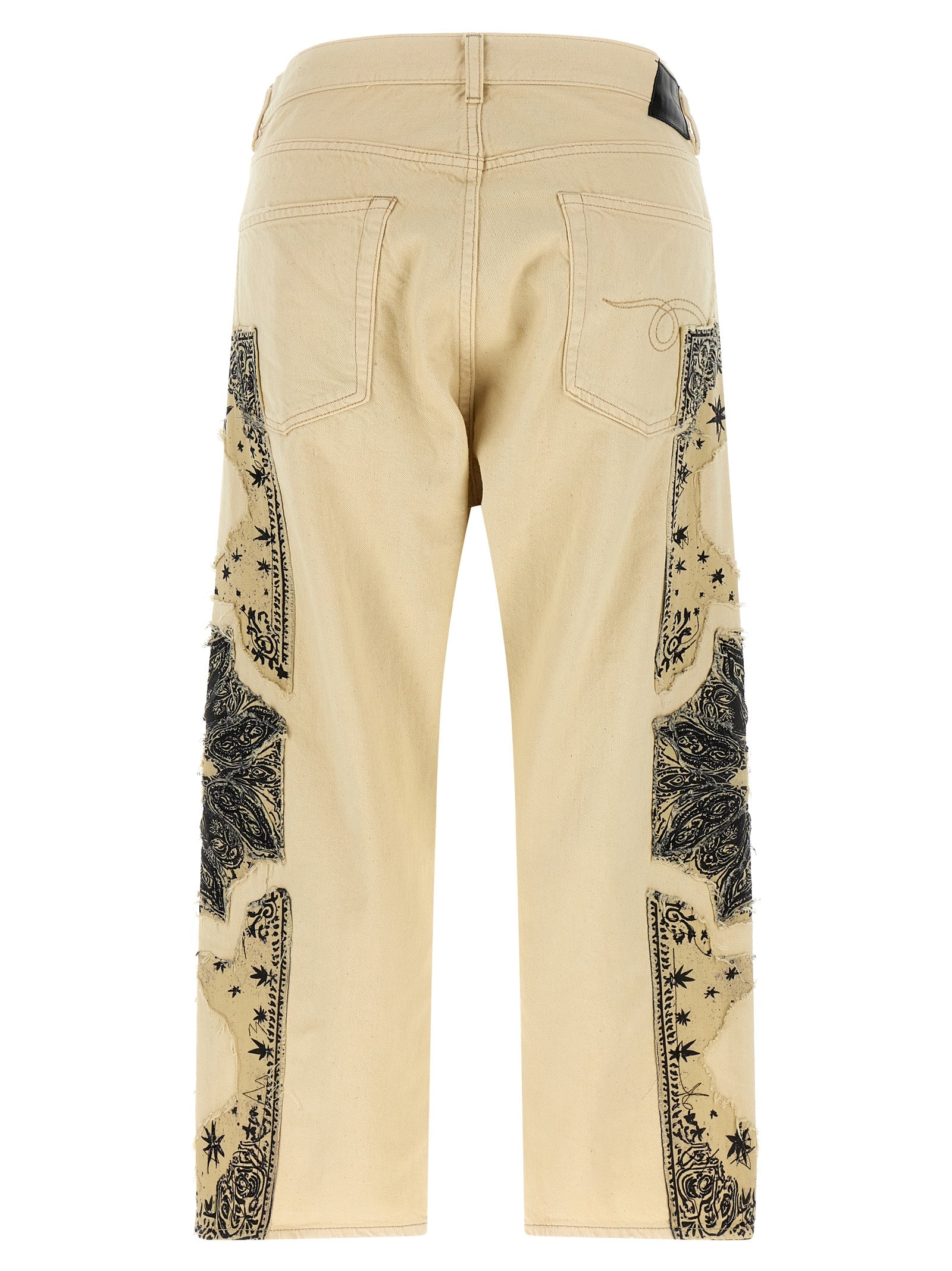 R13 Beige Cotton Straight-Leg Jeans