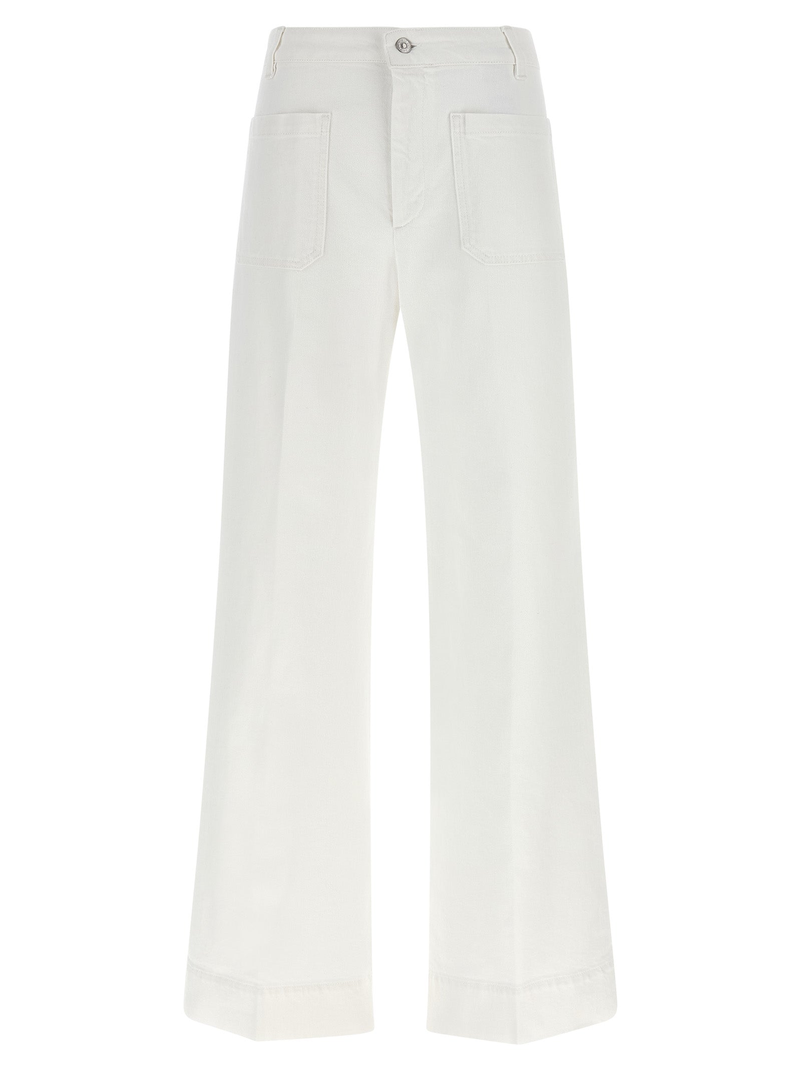 Victoria Beckham White Cotton Flared Jeans