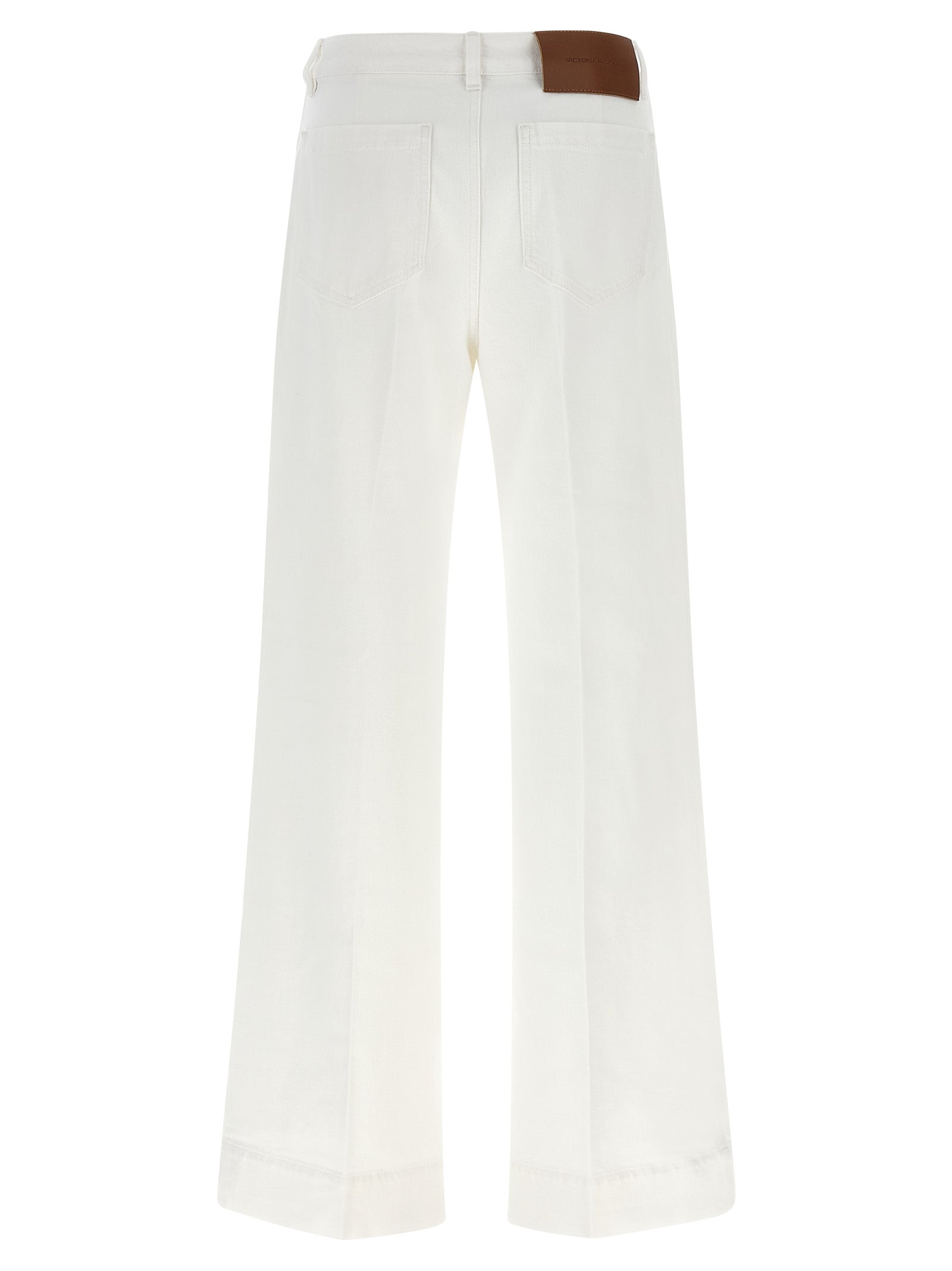 Victoria Beckham White Cotton Flared Jeans