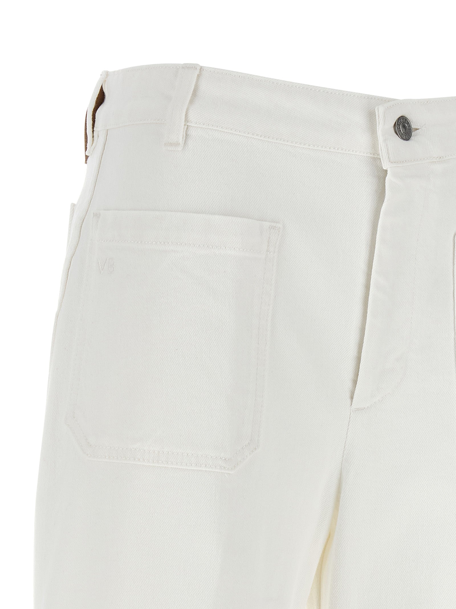 Victoria Beckham White Cotton Flared Jeans